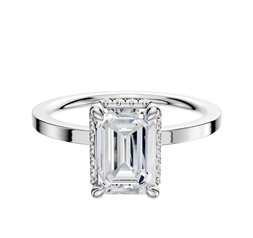 Platinum 4 Prong Collar Classic Flat 1.5mm Engagement Ring made by Effy