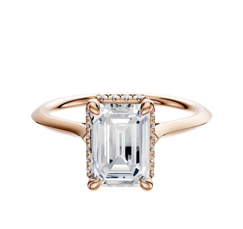 18K Rose Gold 4 Prong Collar Cathedral Knife Edge 1.5mm Engagement Ring sold by Effy