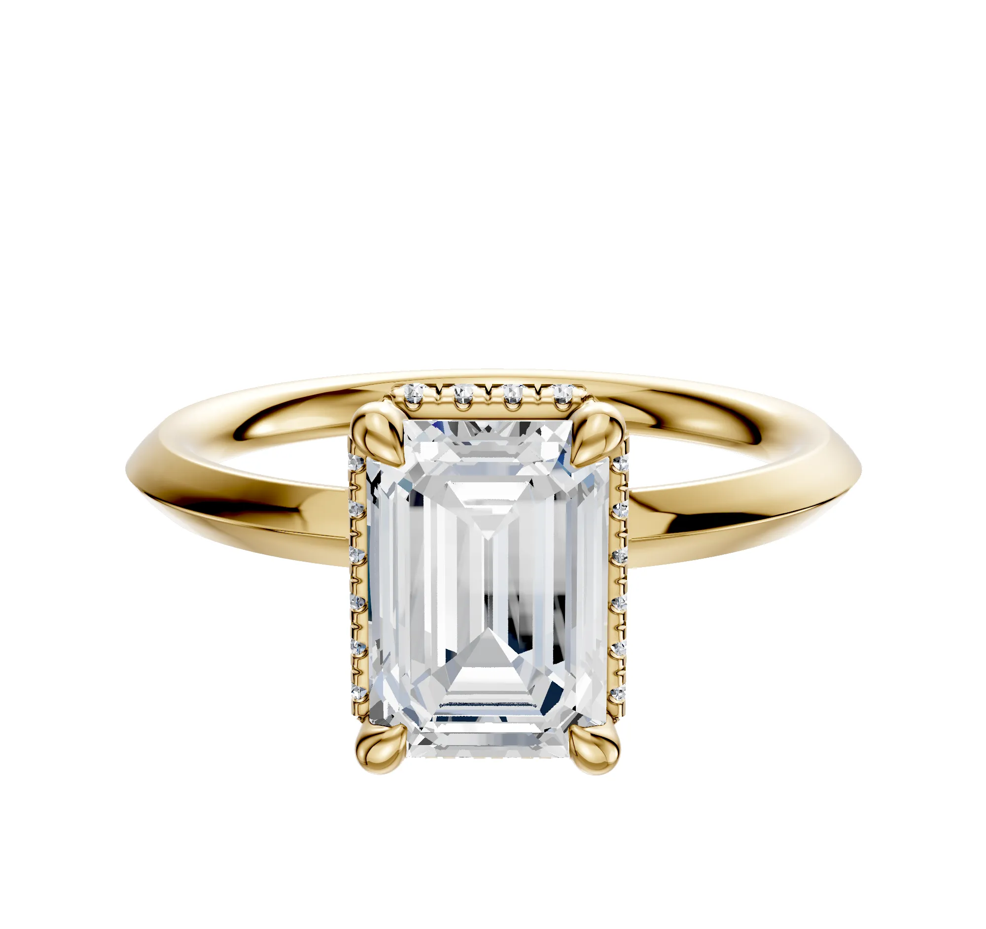 18K Yellow Gold 4 Prong Collar Classic Knife Edge 2.0mm Engagement Ring sold by Effy