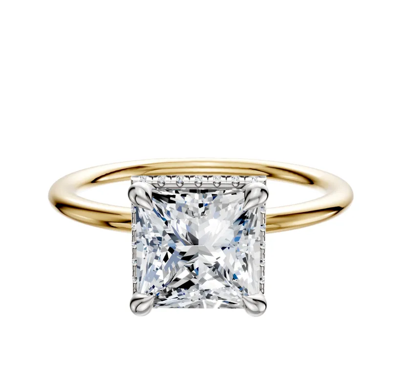 14K Two Tone 4 Prong Collar Classic Dome 1.5mm Engagement Ring sold by Effy