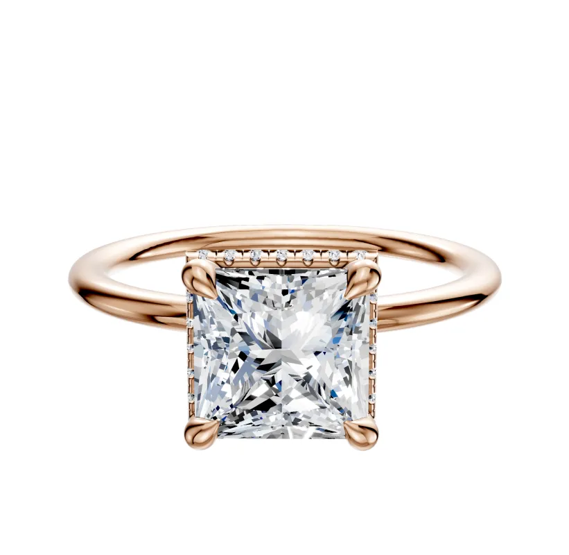 18K Rose Gold 4 Prong Collar Classic Dome 1.5mm Engagement Ring made by Effy
