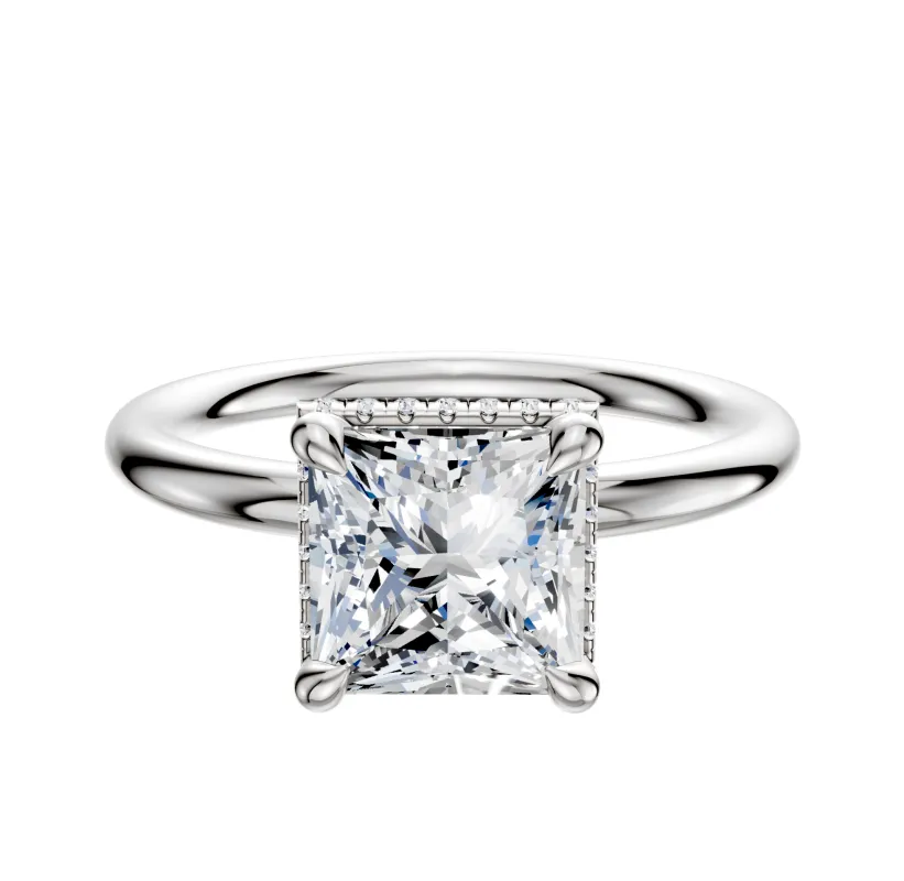 Platinum 4 Prong Collar Classic Dome 2.0mm Engagement Ring sold by Effy