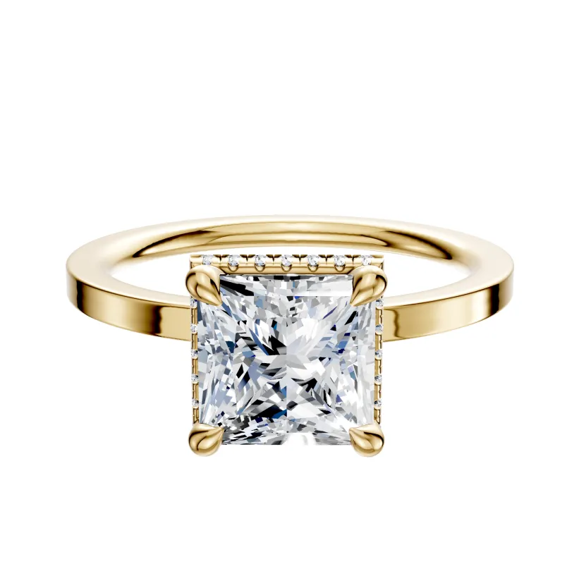 18K Yellow Gold 4 Prong Collar Classic Flat 1.5mm Engagement Ring sold by Effy