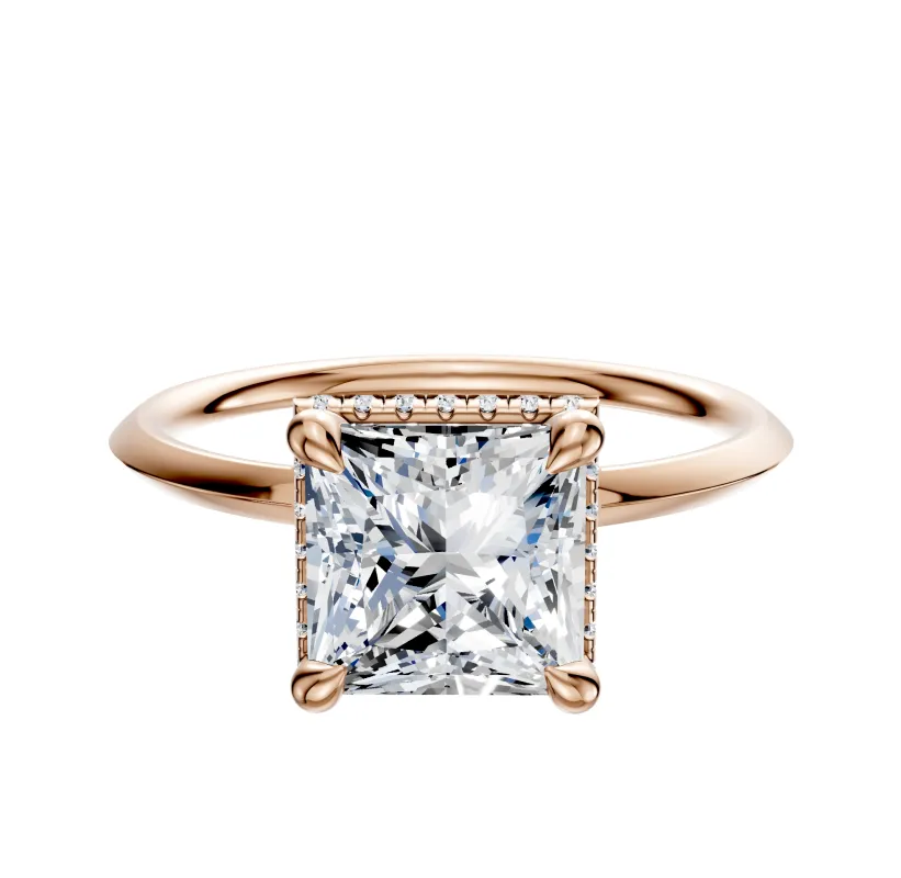 18K Rose Gold 4 Prong Collar Classic Knife Edge 1.5mm Engagement Ring sold by Effy