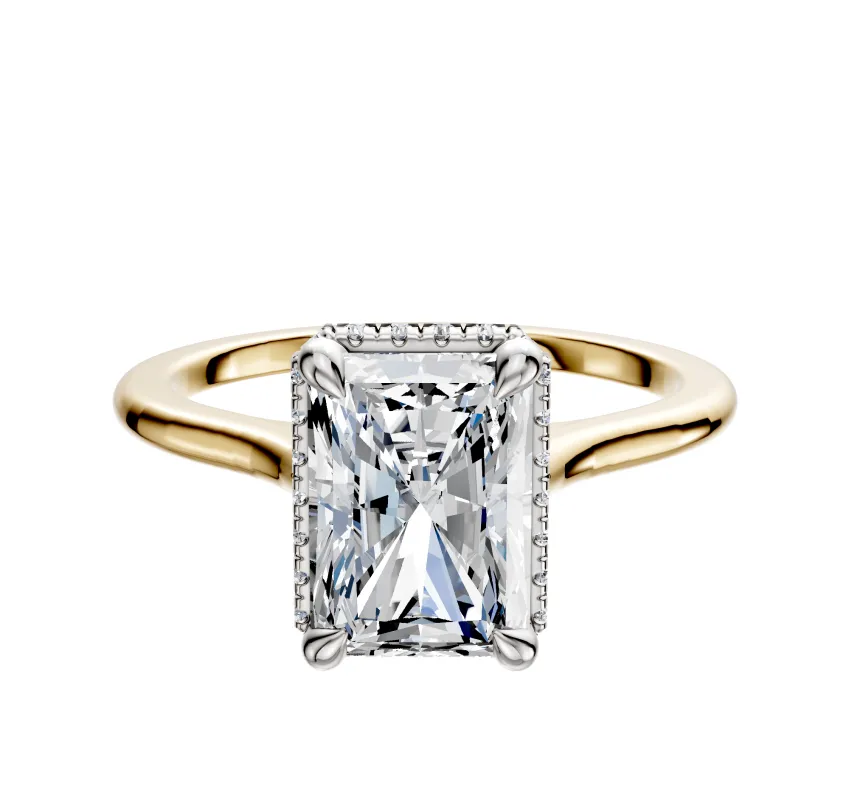 14K Two Tone 4 Prong Collar Cathedral Dome 1.5mm Engagement Ring sold by Effy