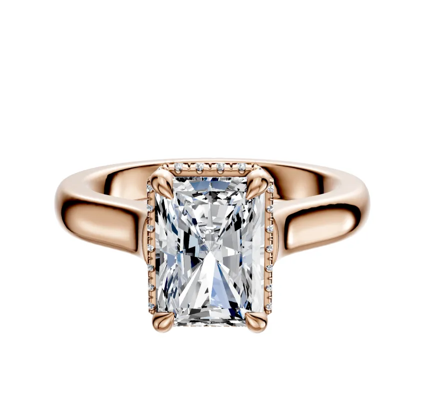 14K Rose Gold 4 Prong Collar Cathedral Dome 3.0mm Engagement Ring sold by Effy