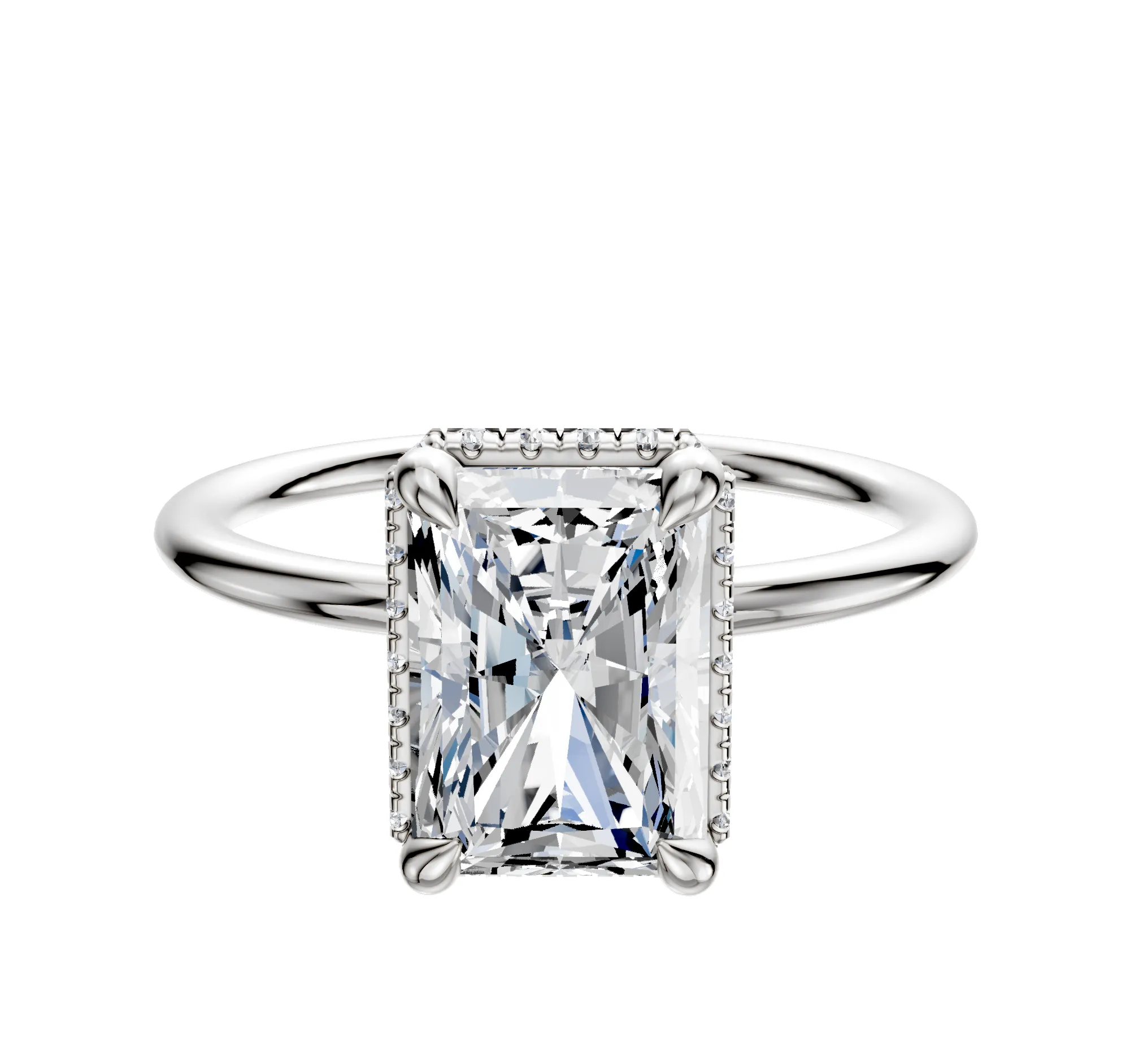 14K White Gold 4 Prong Collar Classic Dome 1.5mm Engagement Ring sold by Effy