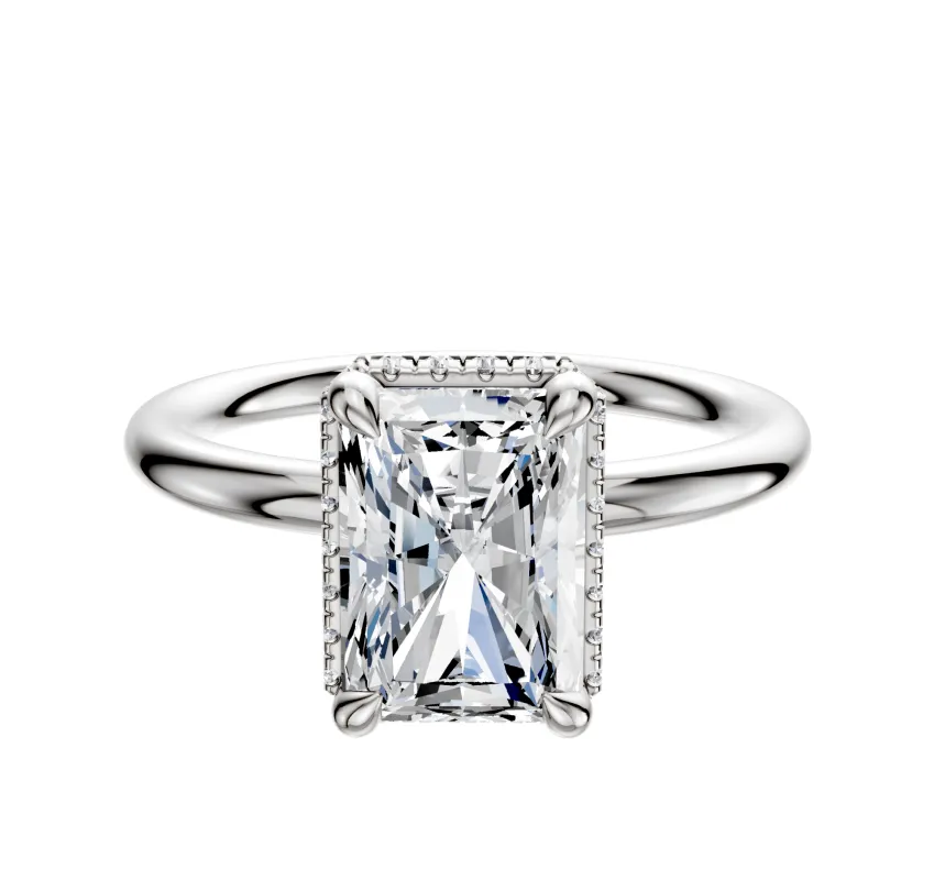 14K White Gold 4 Prong Collar Classic Dome 2.0mm Engagement Ring made by Effy