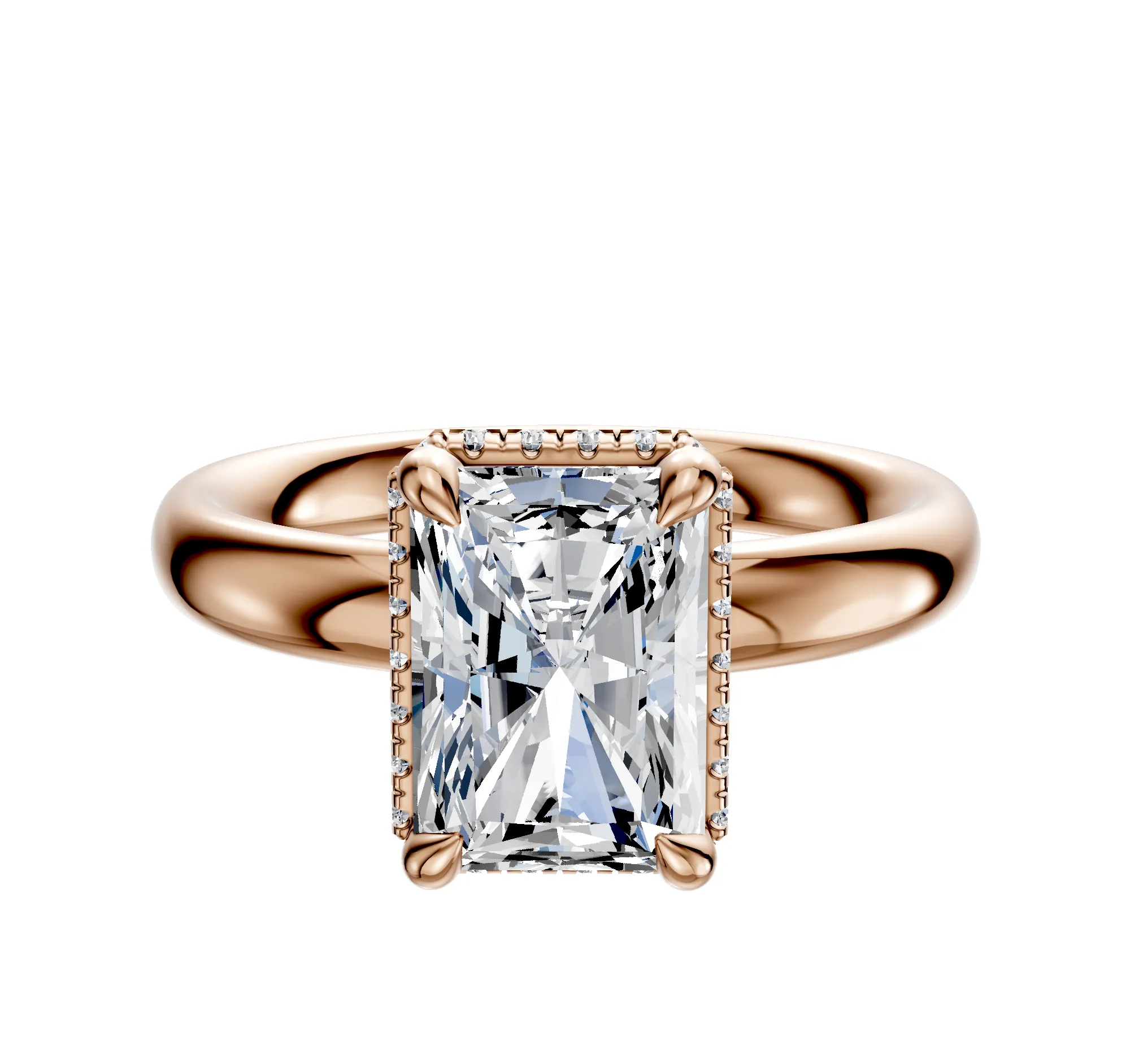 14K Rose Gold 4 Prong Collar Classic Dome 3.0mm Engagement Ring sold by Effy
