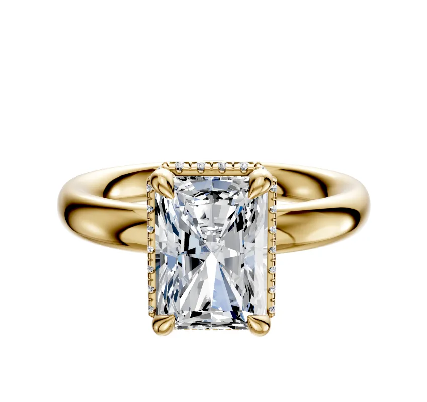 18K Yellow Gold 4 Prong Collar Classic Dome 3.0mm Engagement Ring sold by Effy