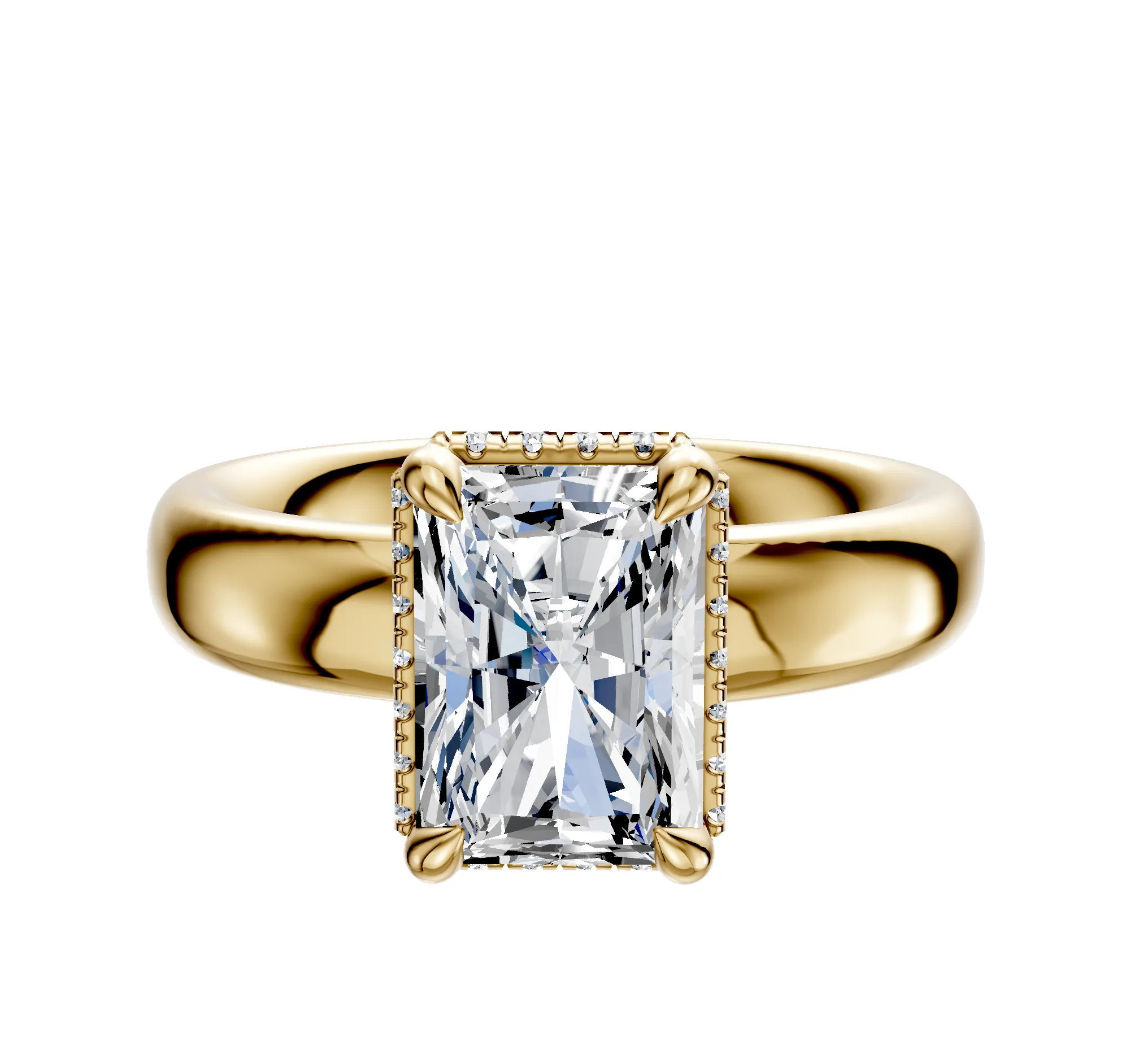 18K Yellow Gold 4 Prong Collar Classic Dome 4.0mm Engagement Ring sold by Effy