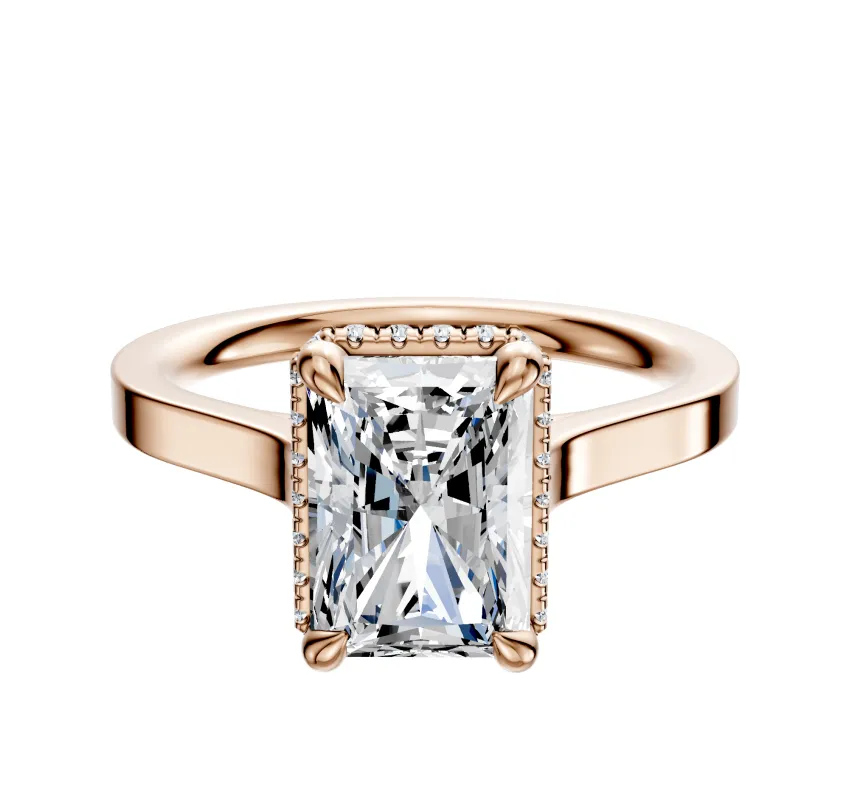 18K Rose Gold 4 Prong Collar Cathedral Flat 2.0mm Engagement Ring sold by Effy