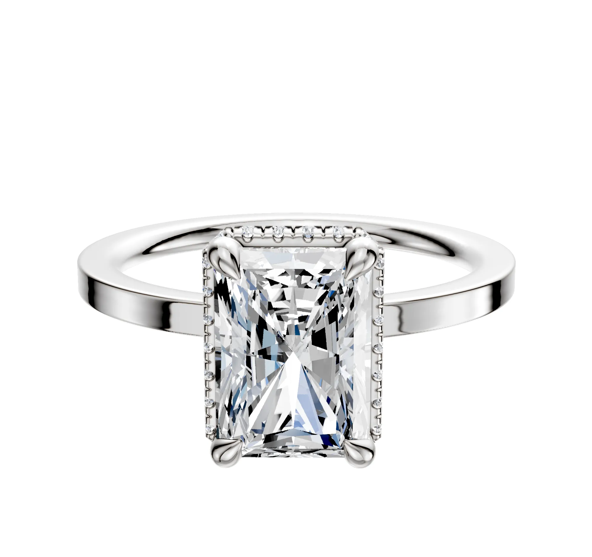 14K White Gold 4 Prong Collar Classic Flat 1.5mm Engagement Ring sold by Effy