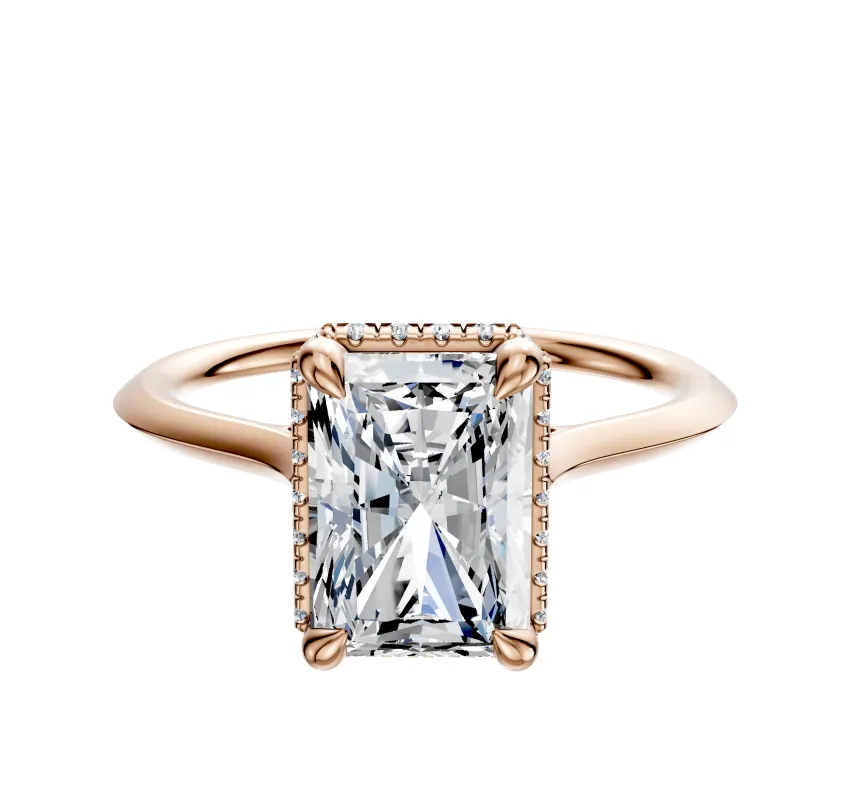 14K Rose Gold 4 Prong Collar Cathedral Knife Edge 1.5mm Engagement Ring sold by Effy