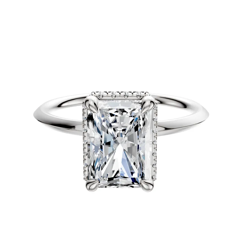 14K White Gold 4 Prong Collar Classic Knife Edge 1.5mm Engagement Ring sold by Effy