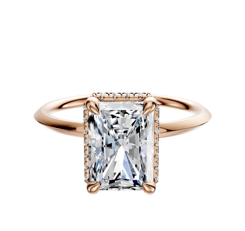 18K Rose Gold 4 Prong Collar Classic Knife Edge 1.5mm Engagement Ring made by Effy