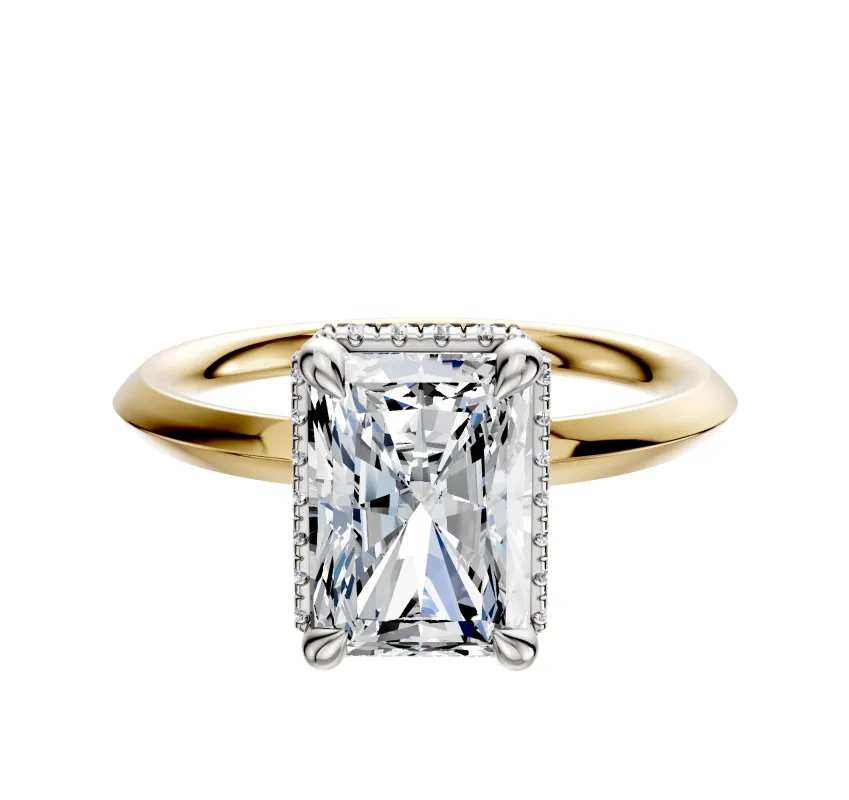 18K Two Tone 4 Prong Collar Classic Knife Edge 2.0mm Engagement Ring sold by Effy