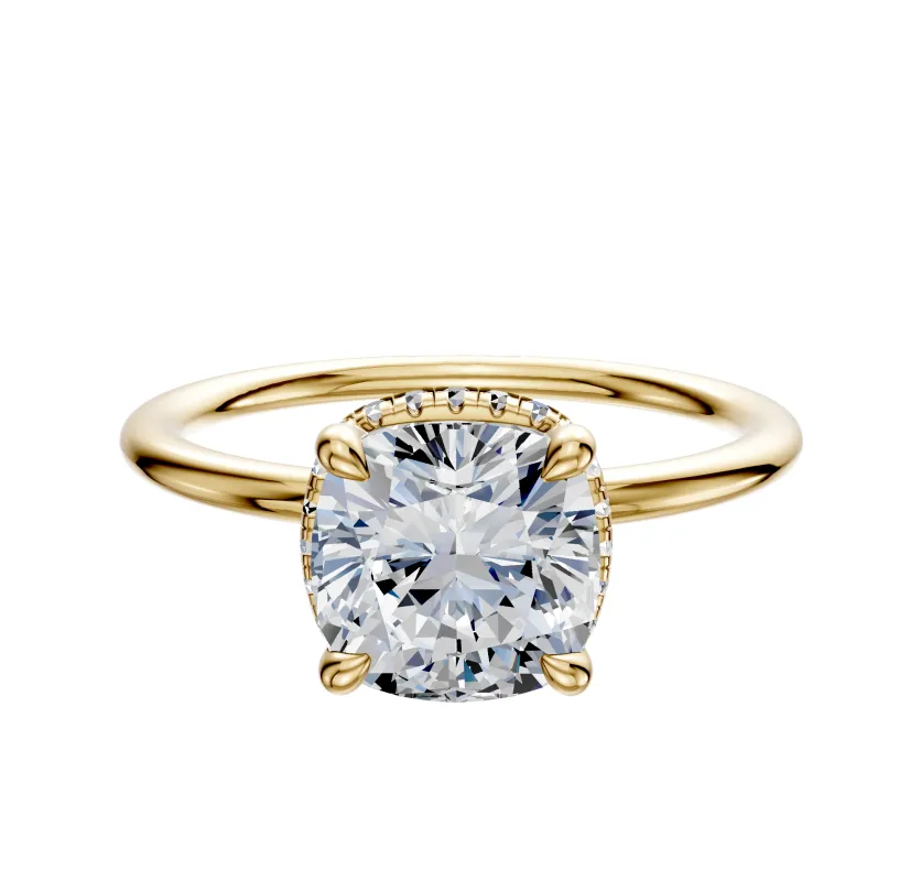 14K Yellow Gold 4 Prong Collar Classic Dome 1.5mm Engagement Ring made by Effy