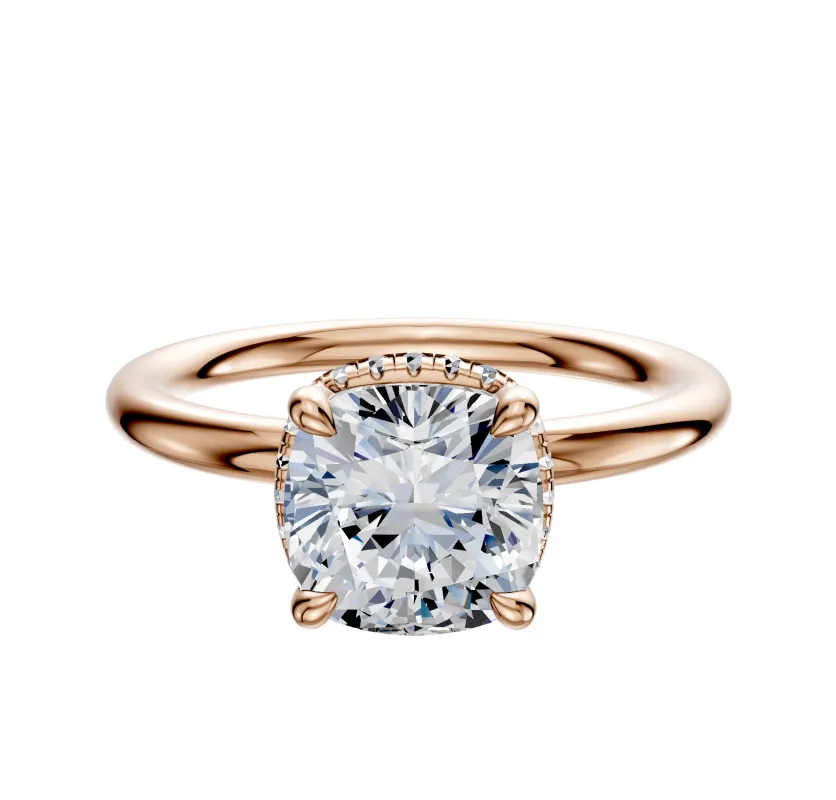 14K Rose Gold 4 Prong Collar Classic Dome 2.0mm Engagement Ring made by Effy