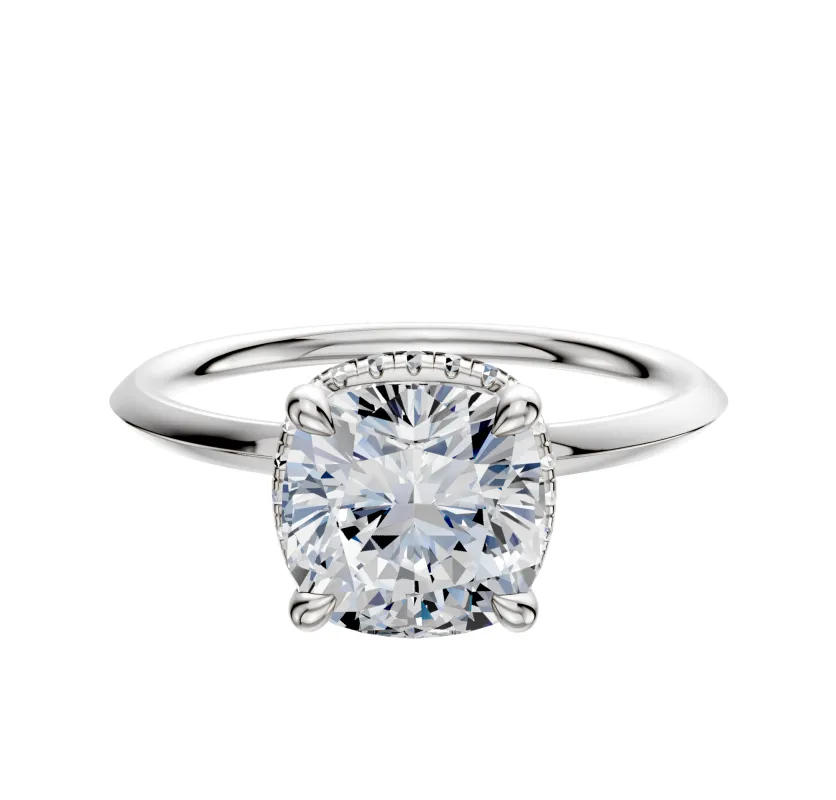 14K White Gold 4 Prong Collar Classic Knife Edge 1.5mm Engagement Ring sold by Effy