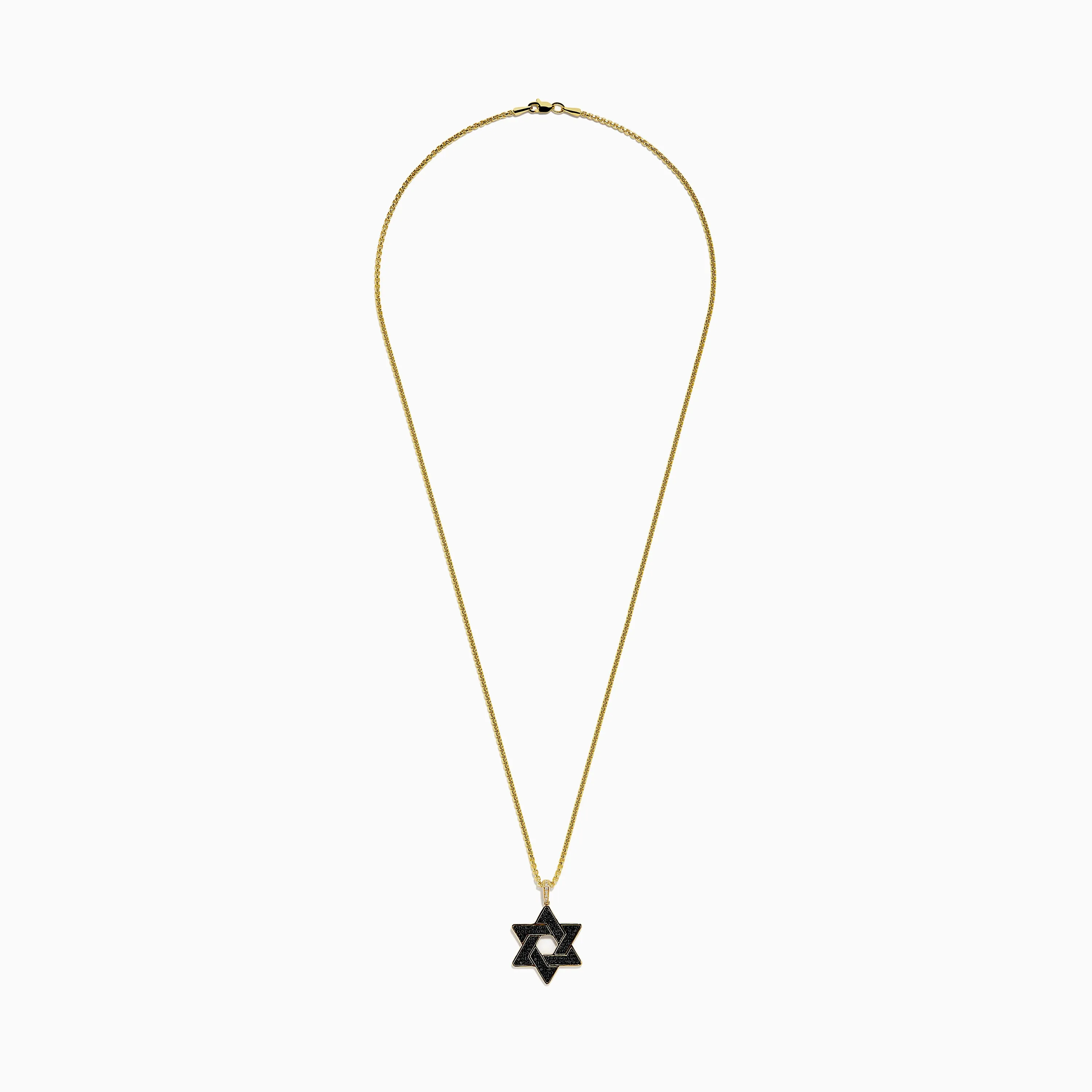 Novelty 14K Yellow Gold Black and White Diamond Star of David Pendant sold by Effy product image thumbnail 3
