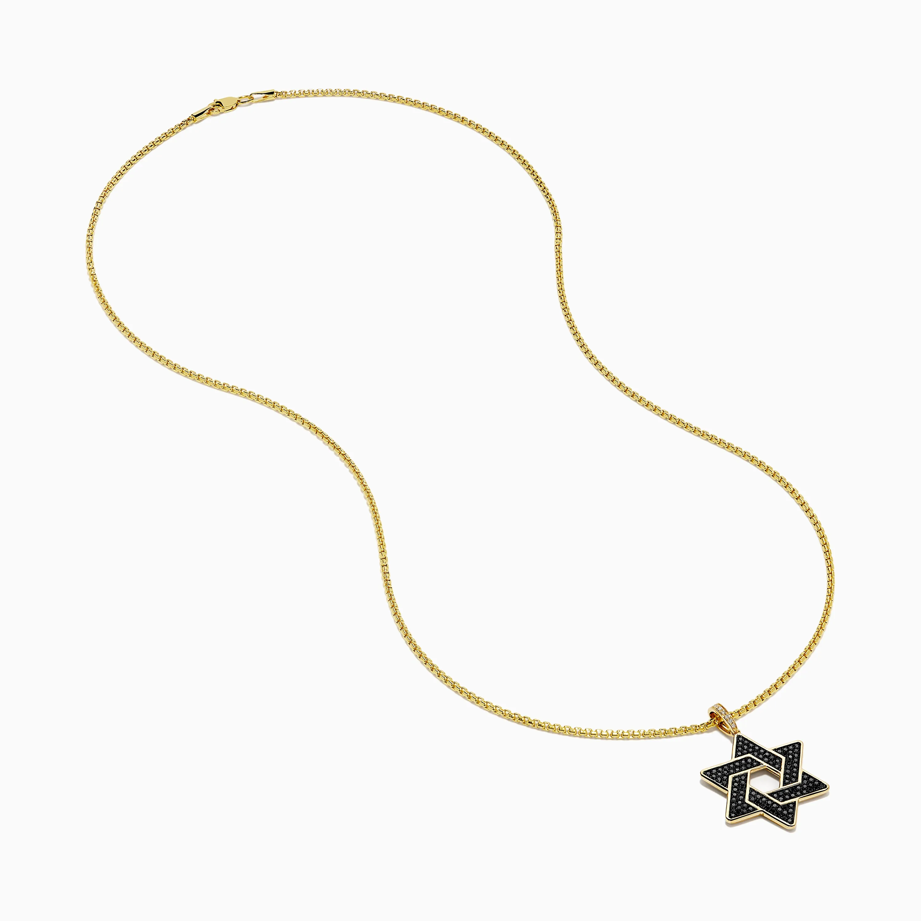 Novelty 14K Yellow Gold Black and White Diamond Star of David Pendant sold by Effy product image thumbnail 2