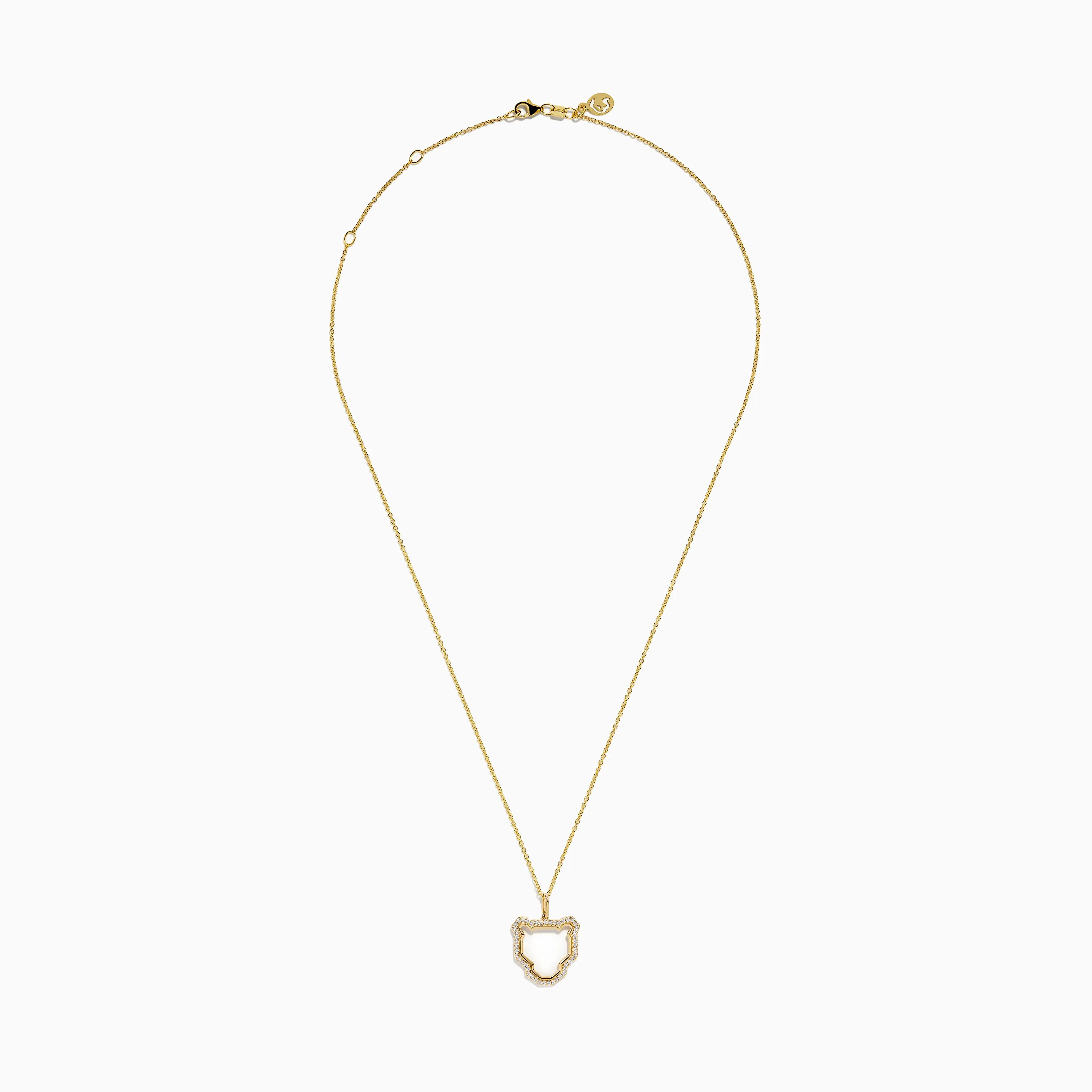 Signature 14K Yellow Gold Diamond Sculpted Panther Outline Pendant sold by Effy product image thumbnail 3