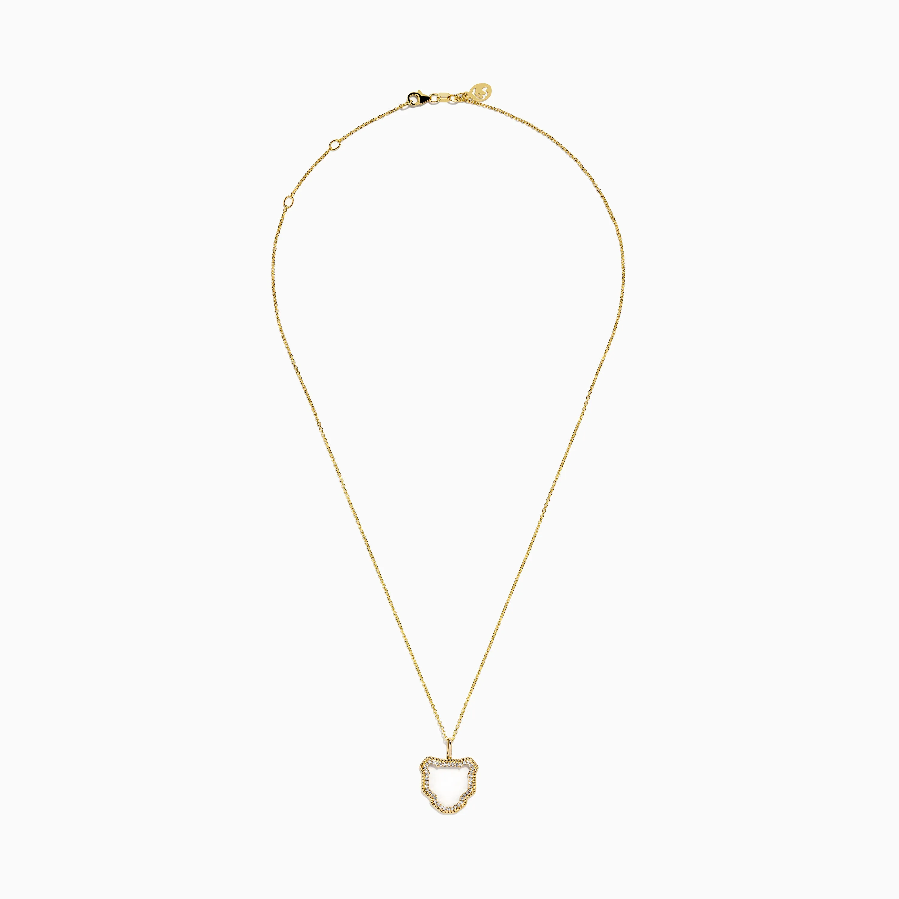 Signature 14K Yellow Gold Diamond Textured Panther Outline Pendant sold by Effy product image thumbnail 3