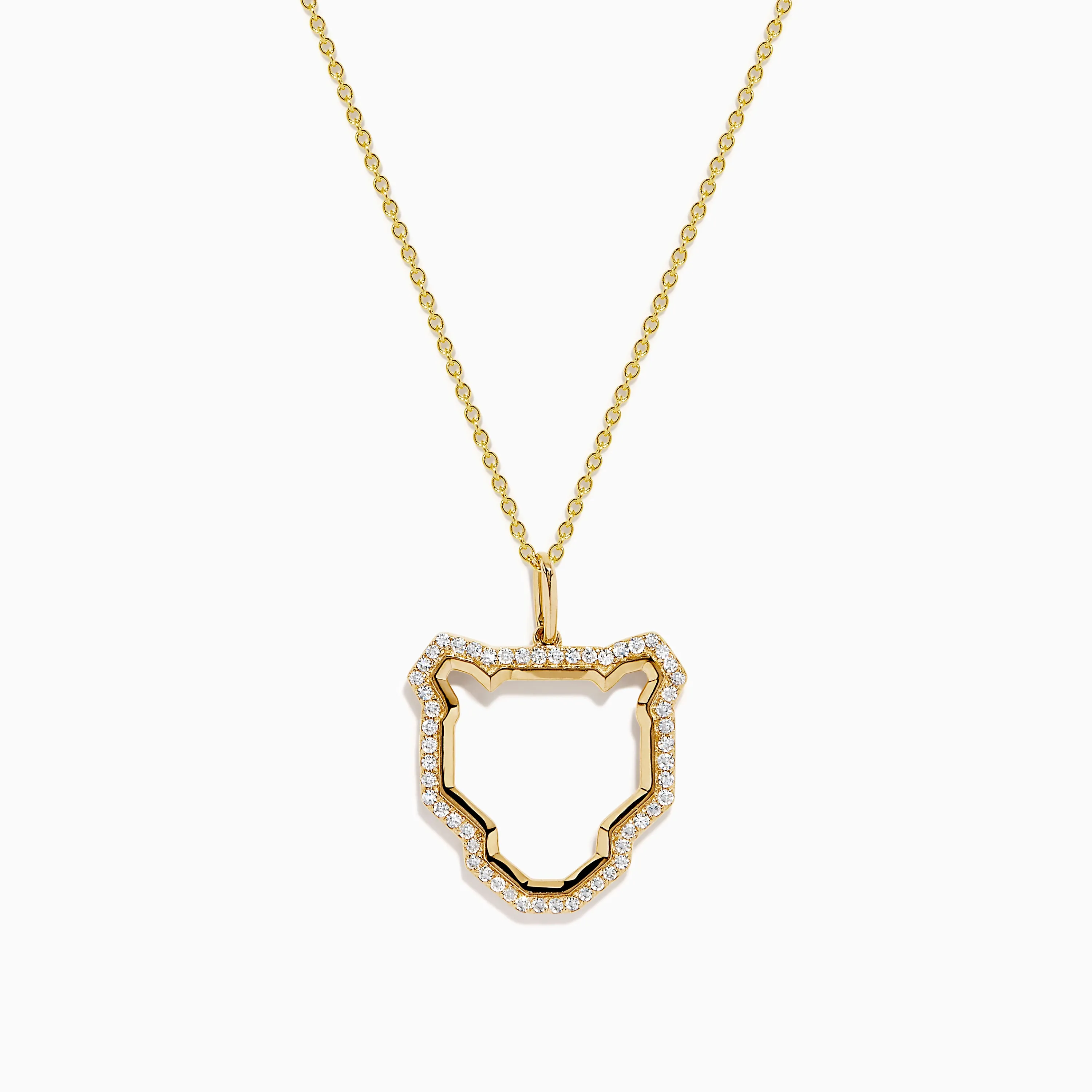Signature 14K Yellow Gold Diamond Panther Silhouette Pendant sold by Effy
