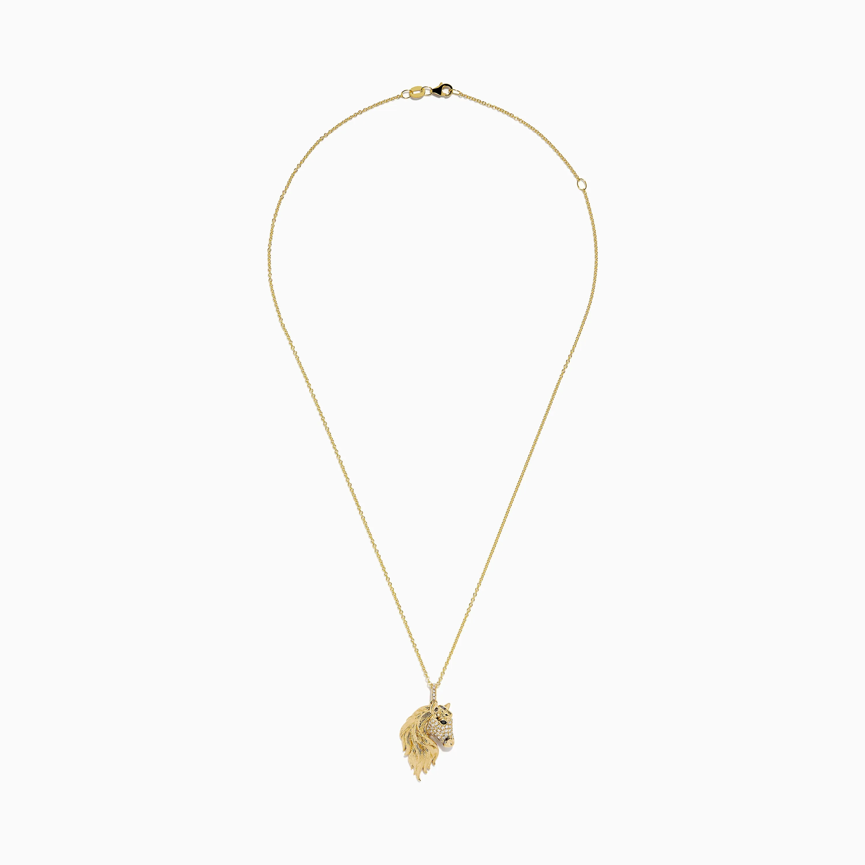 Novelty 14K Yellow Gold White and Black Diamond Horse Pendant sold by Effy product image thumbnail 3