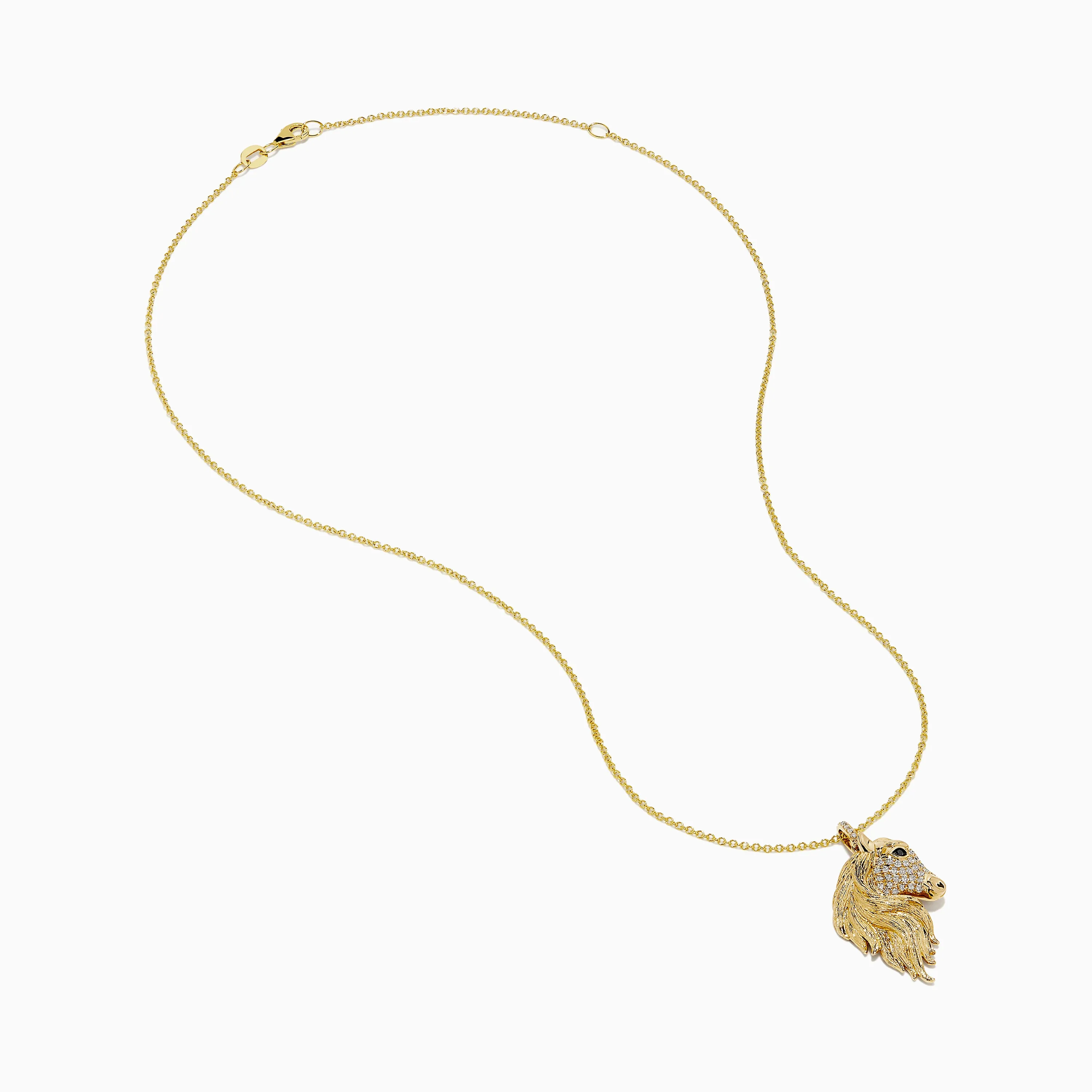Novelty 14K Yellow Gold White and Black Diamond Horse Pendant sold by Effy product image thumbnail 2
