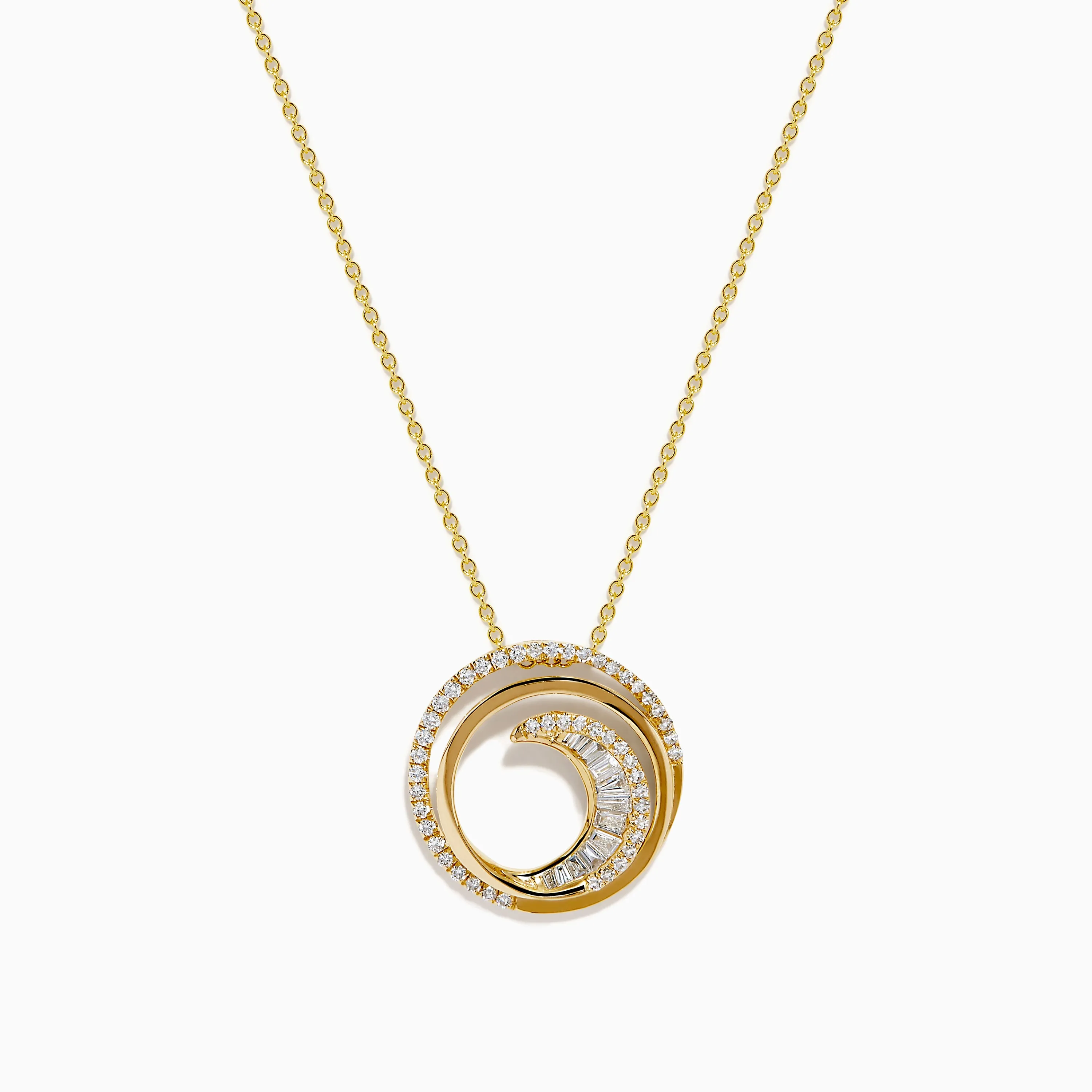 D'Oro 14K Yellow Gold Diamond Swirl Pendant sold by Effy