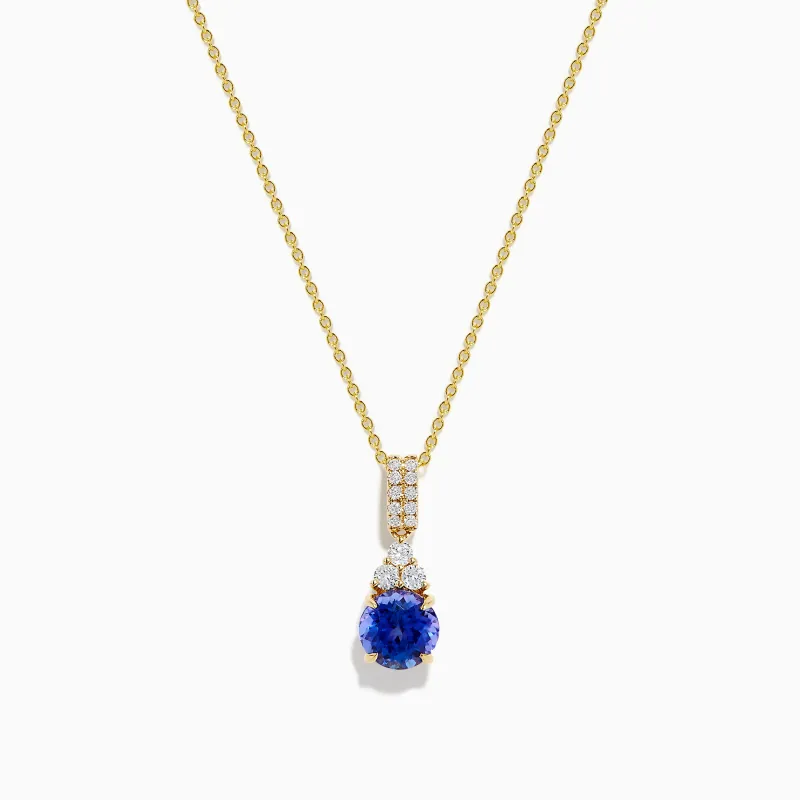 Nahla 14K Yellow Gold Tanzanite and Diamond Pendant sold by Effy