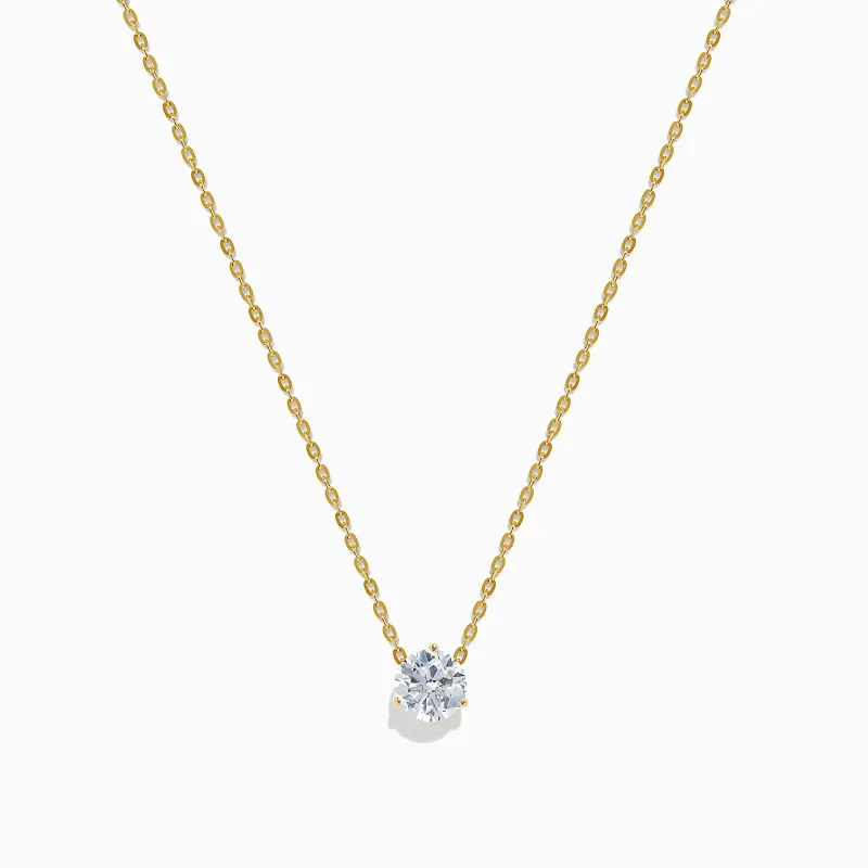 IGI Certified Lab Grown Diamond Solitaire Pendant in 14K Yellow Gold sold by Effy