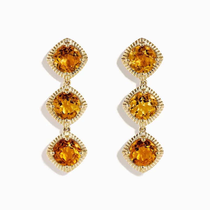 14K Yellow Gold Citrine Linear Drop Earrings sold by Effy