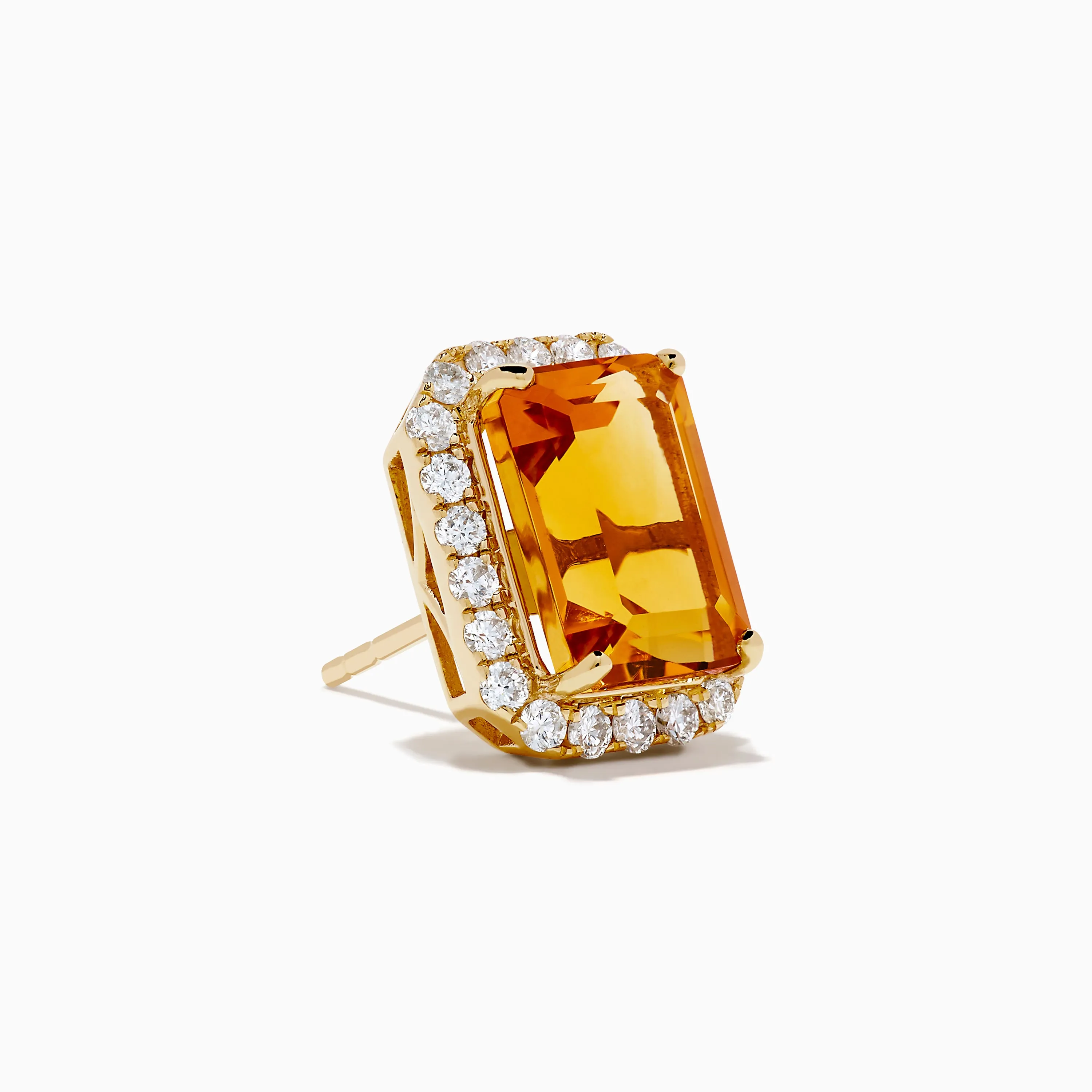 14K Yellow Gold Citrine and Diamond Halo Earrings sold by Effy product image thumbnail 3