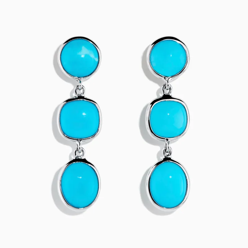925 Sterling Silver Turquoise Drop Earrings sold by Effy