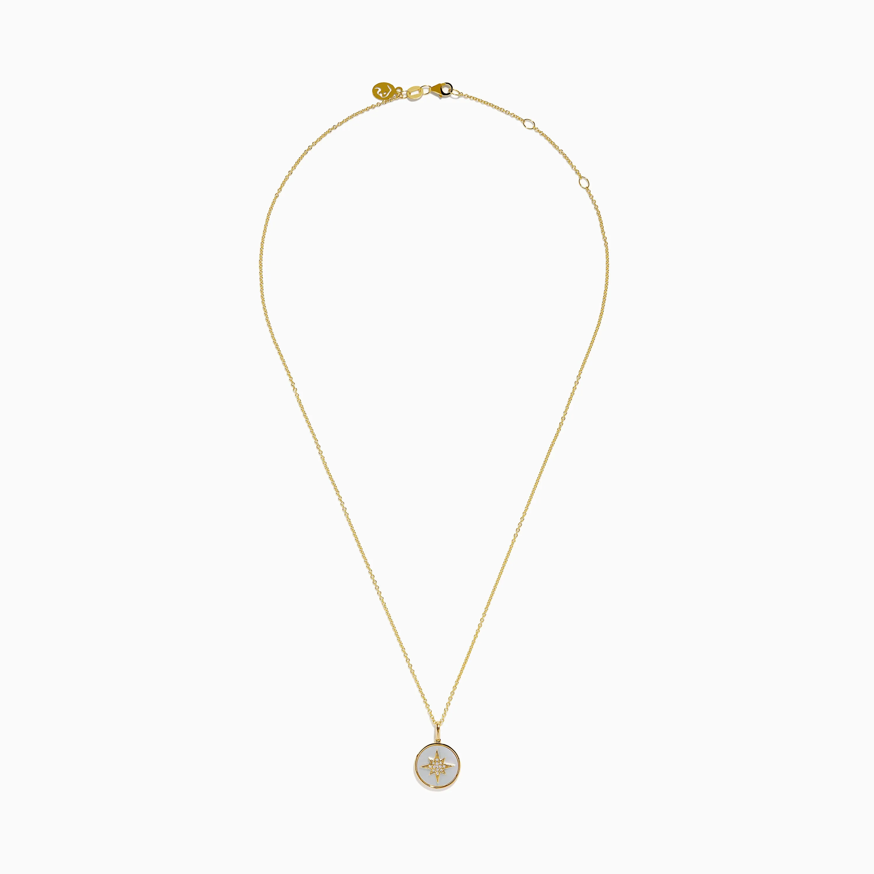 Novelty 14K Yellow Gold Mother of Pearl and Diamond Compass Pendant sold by Effy product image thumbnail 3