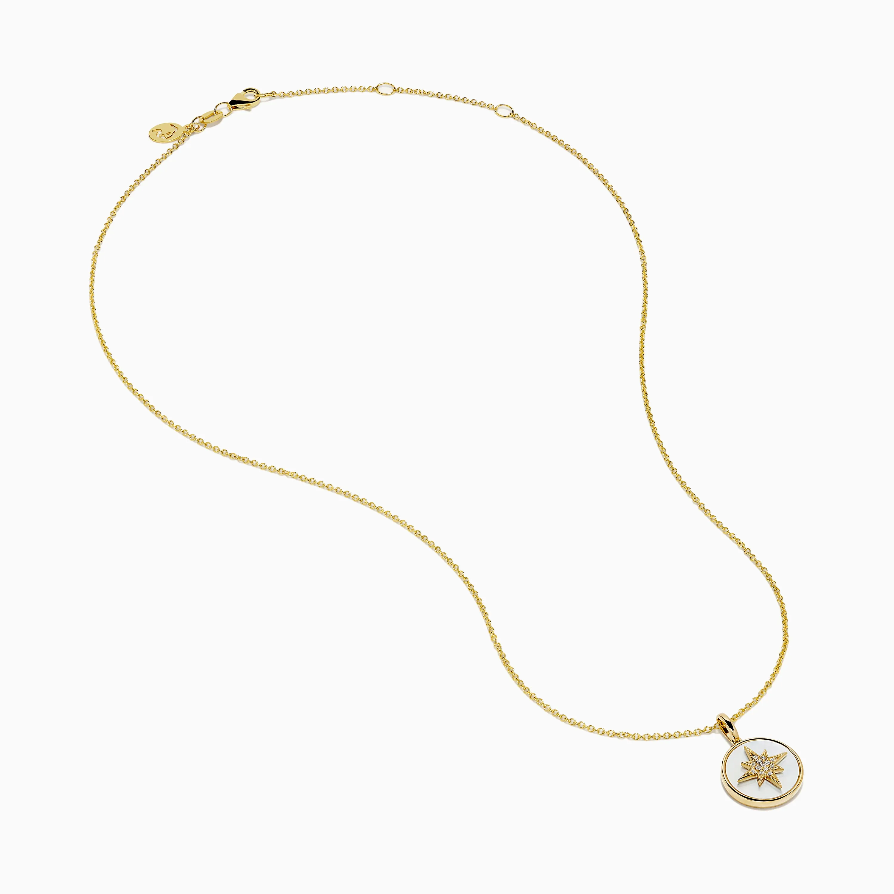 Novelty 14K Yellow Gold Mother of Pearl and Diamond Compass Pendant sold by Effy product image thumbnail 2