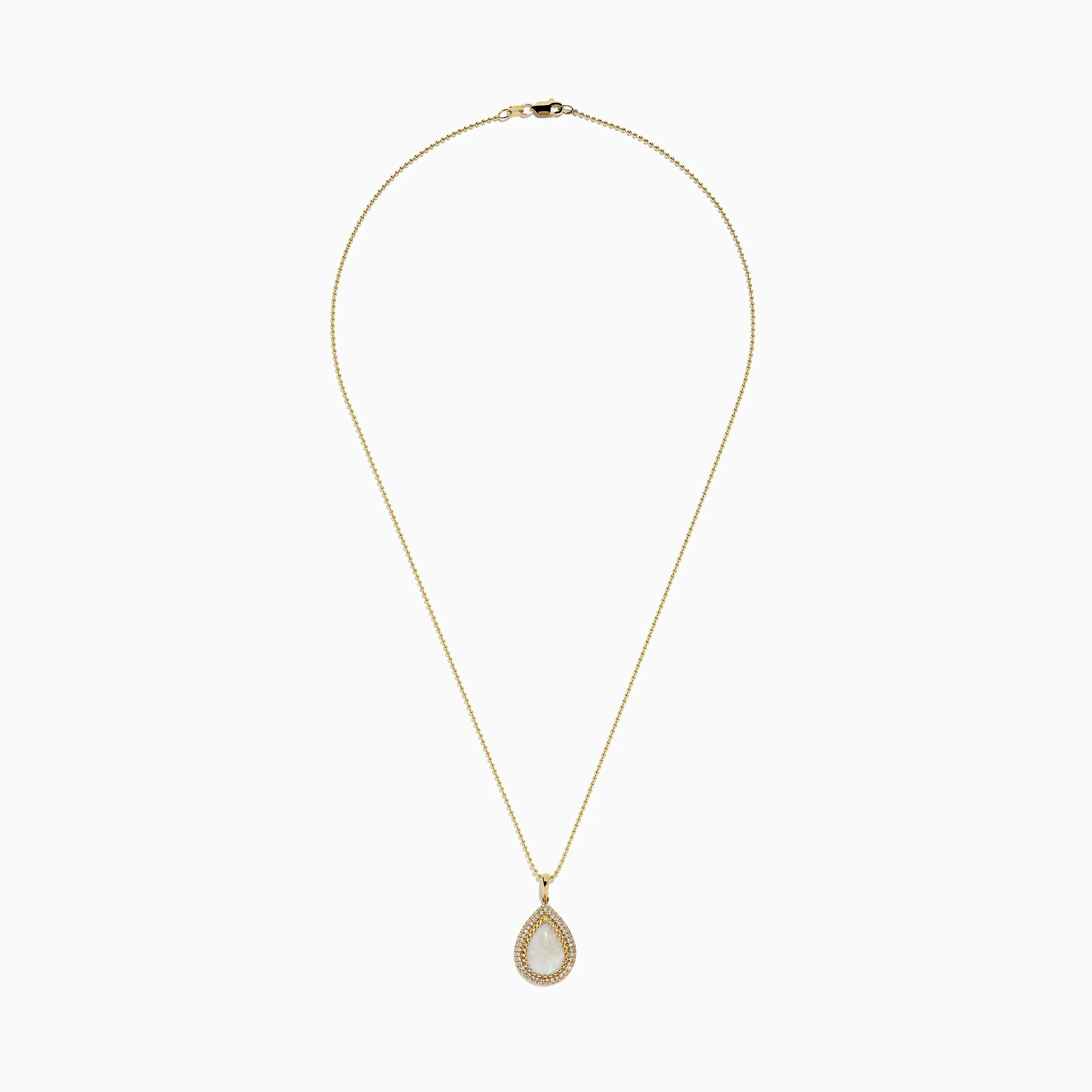 14K Yellow Gold Opal and Diamond Pear Shaped Pendant sold by Effy product image thumbnail 3