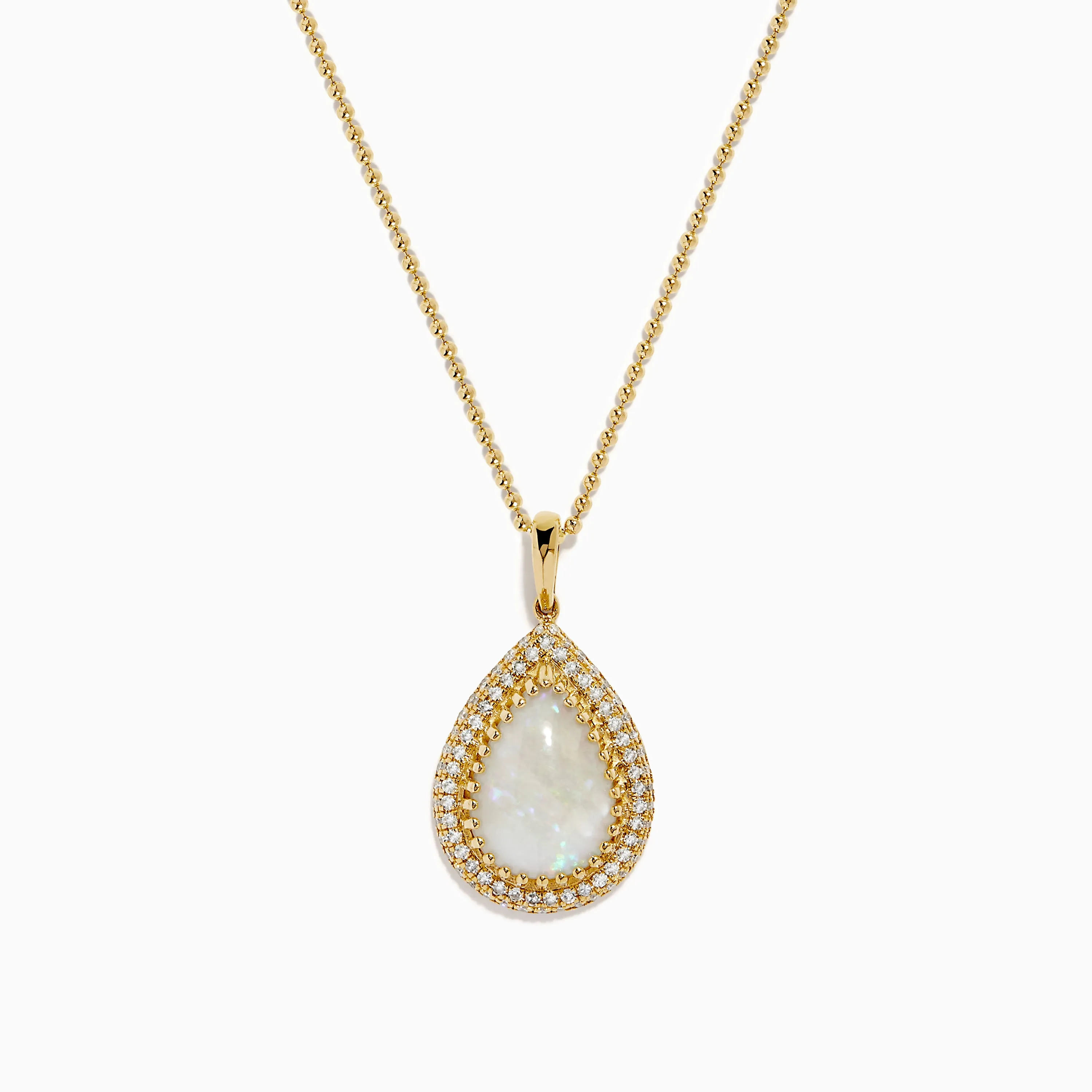 14K Yellow Gold Opal and Diamond Pear Shaped Pendant sold by Effy