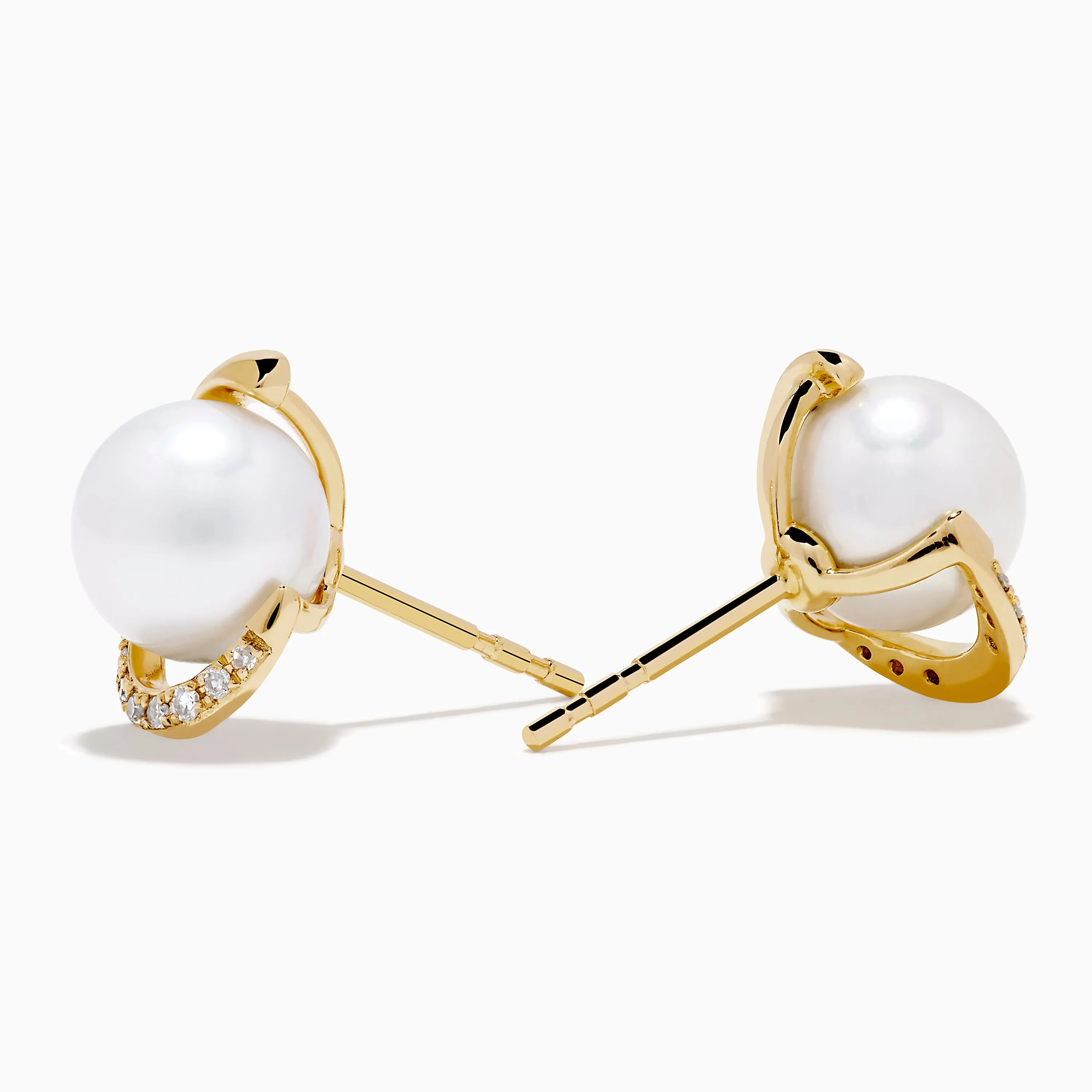 14K Yellow Gold Cultured Pearl and Diamond Stud Earrings sold by Effy product image thumbnail 2