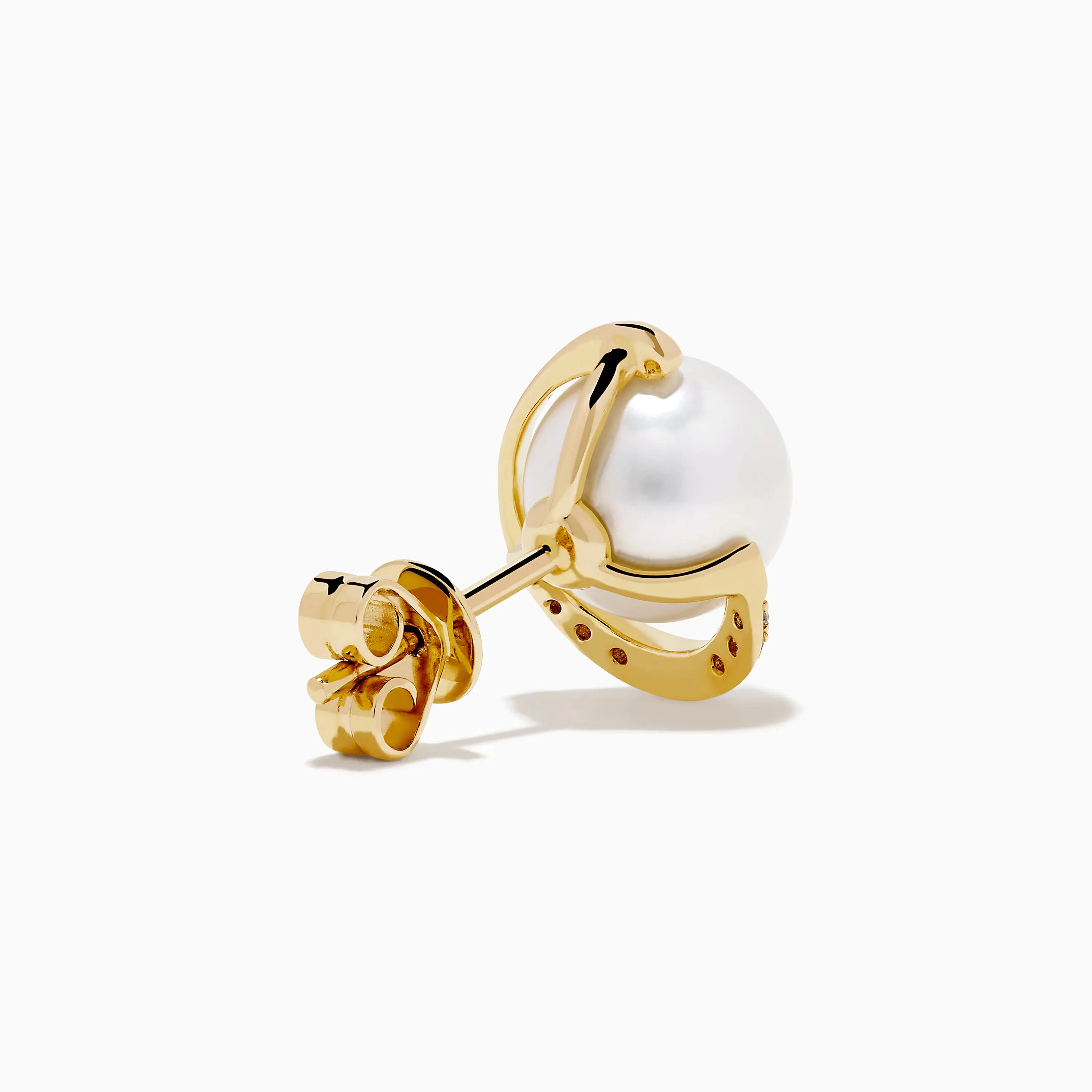 14K Yellow Gold Cultured Pearl and Diamond Stud Earrings sold by Effy product image thumbnail 4