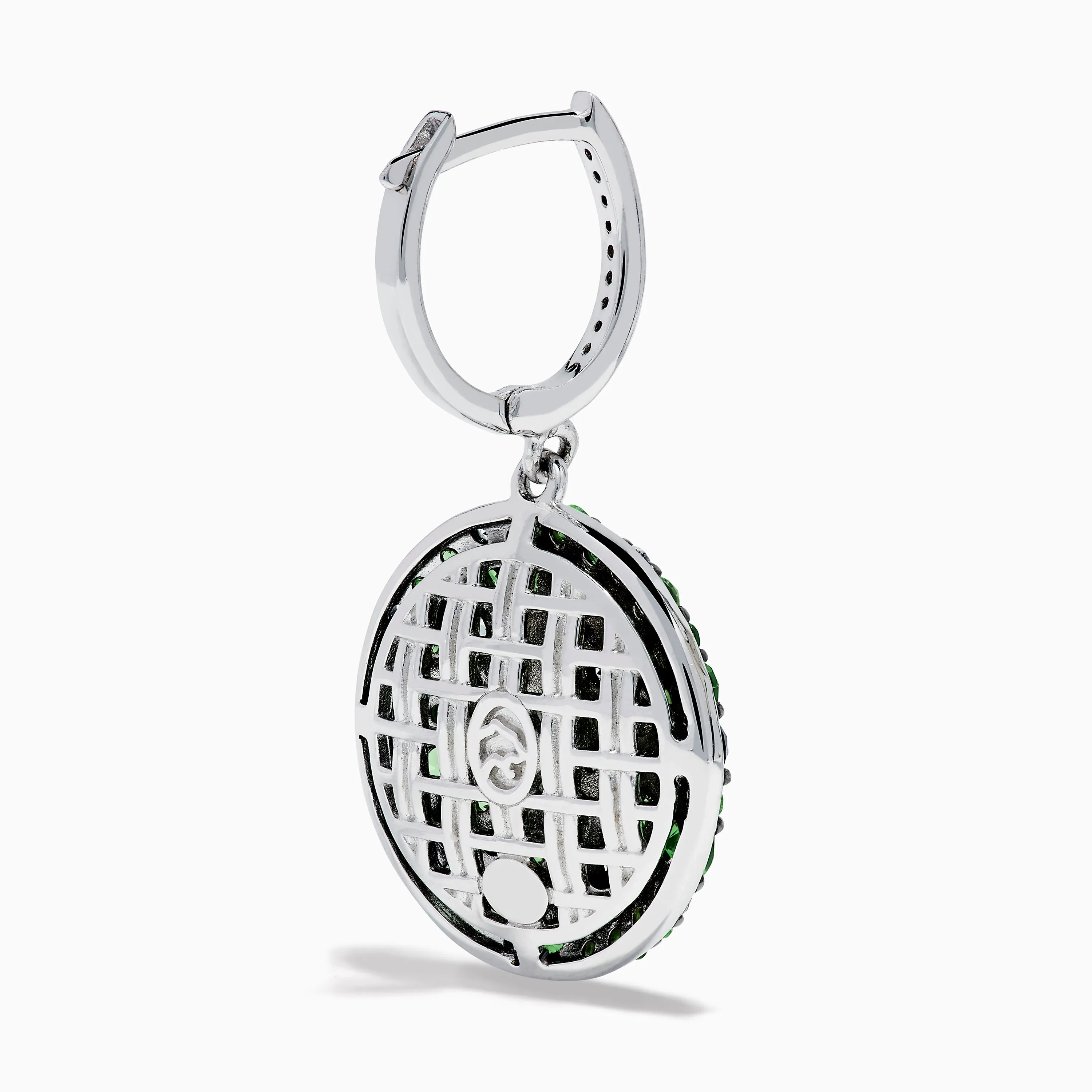 925 Sterling Silver Multi Sapphire and Diamond Pave Disc Dangle Earrings sold by Effy product image thumbnail 4