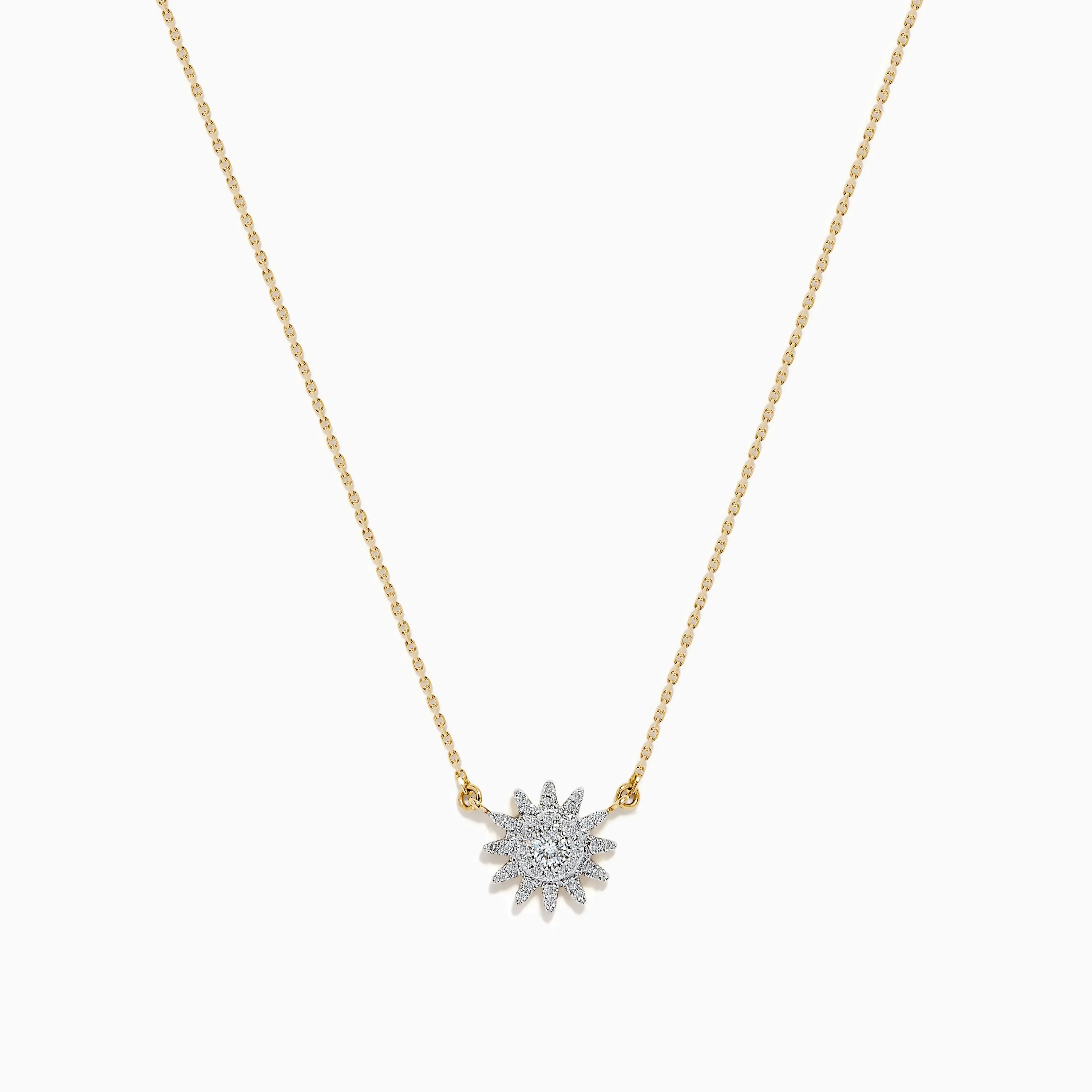 D'Oro 14K Yellow Gold Diamond Sunburst Necklace sold by Effy