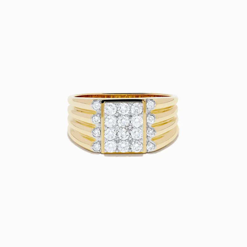 Men's 14K Yellow Gold Diamond Cluster Ring sold by Effy