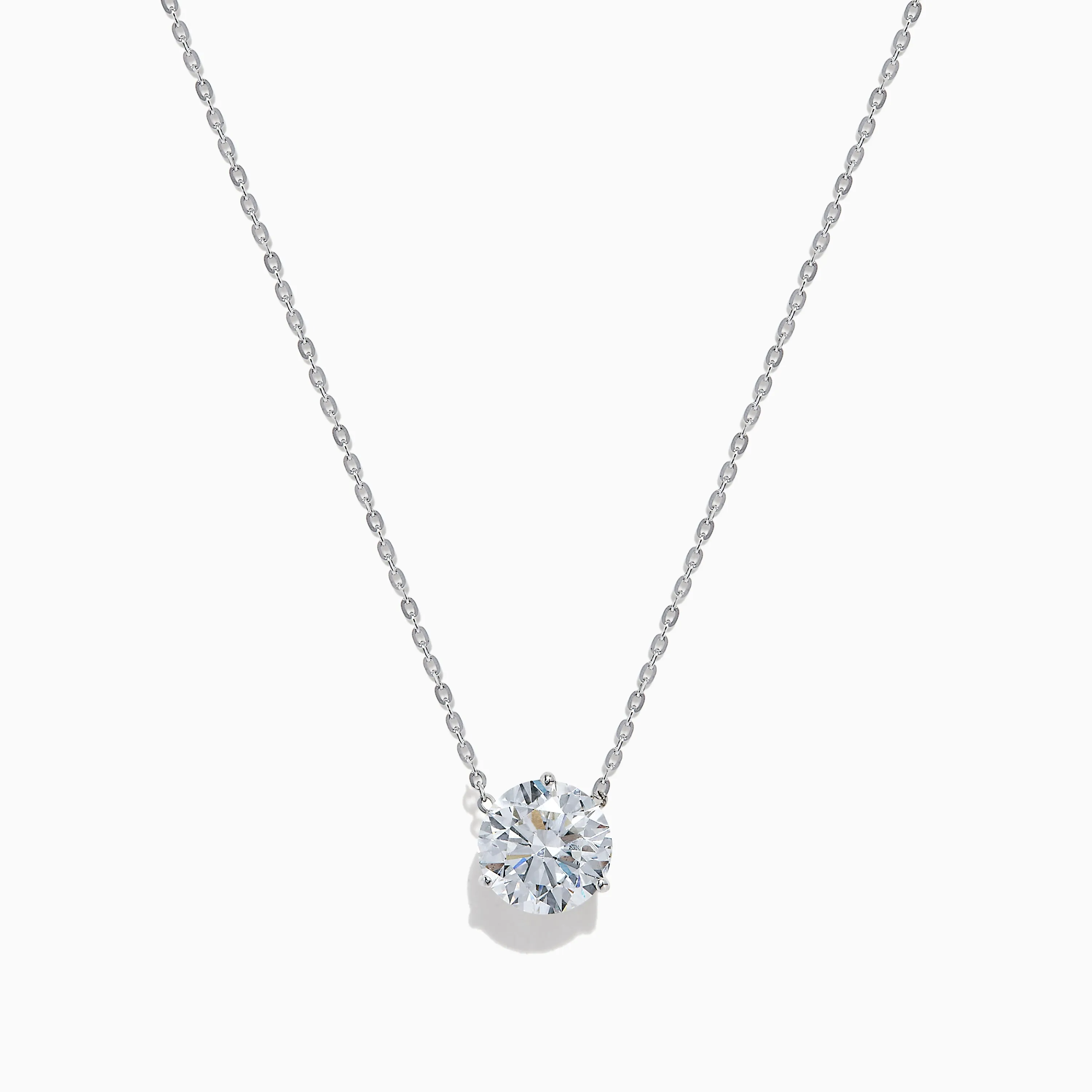 Lab Grown Diamond 3.00ct Solitaire Pendant in 14K White Gold sold by Effy