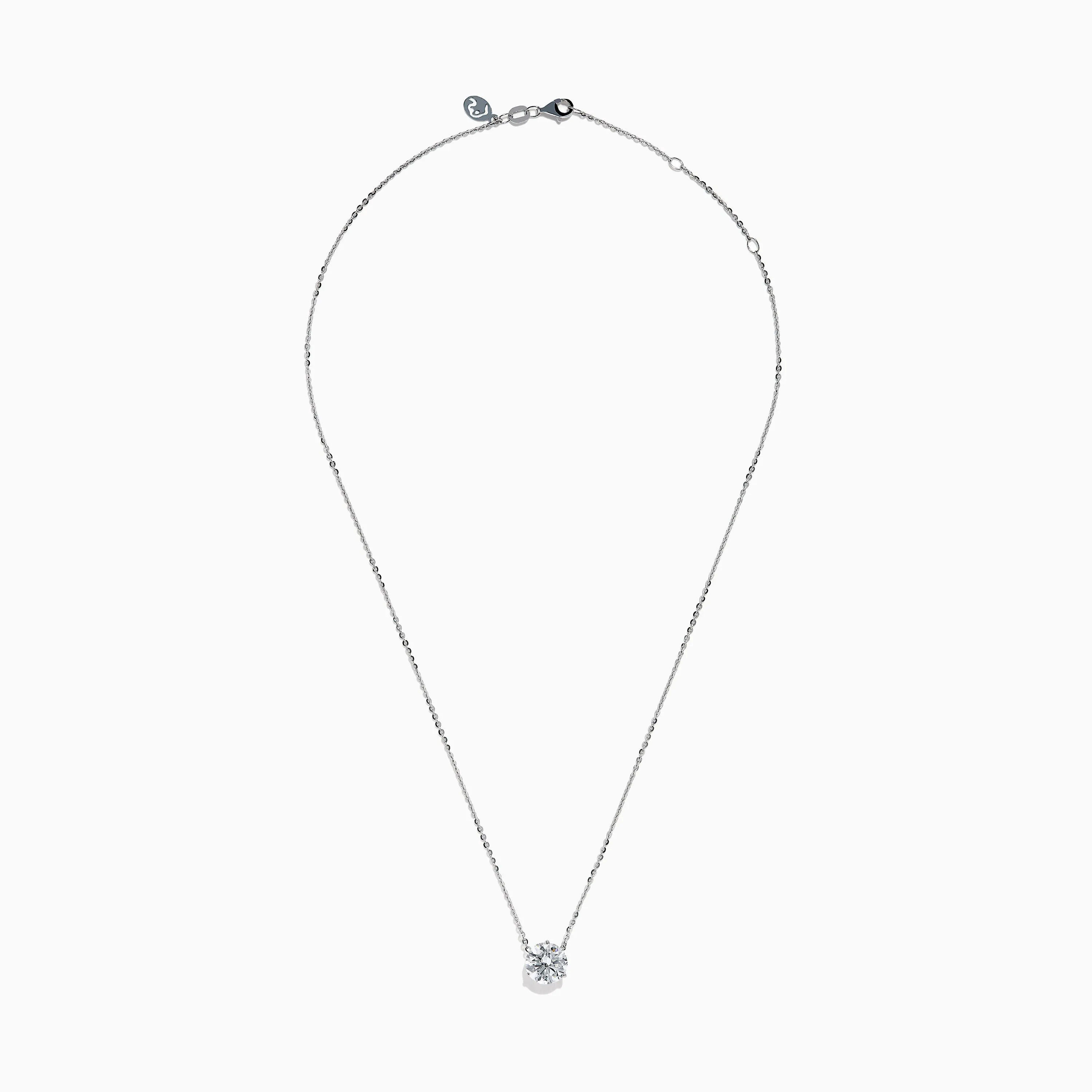 Lab Grown Diamond 3.00ct Solitaire Pendant in 14K White Gold sold by Effy product image thumbnail 3