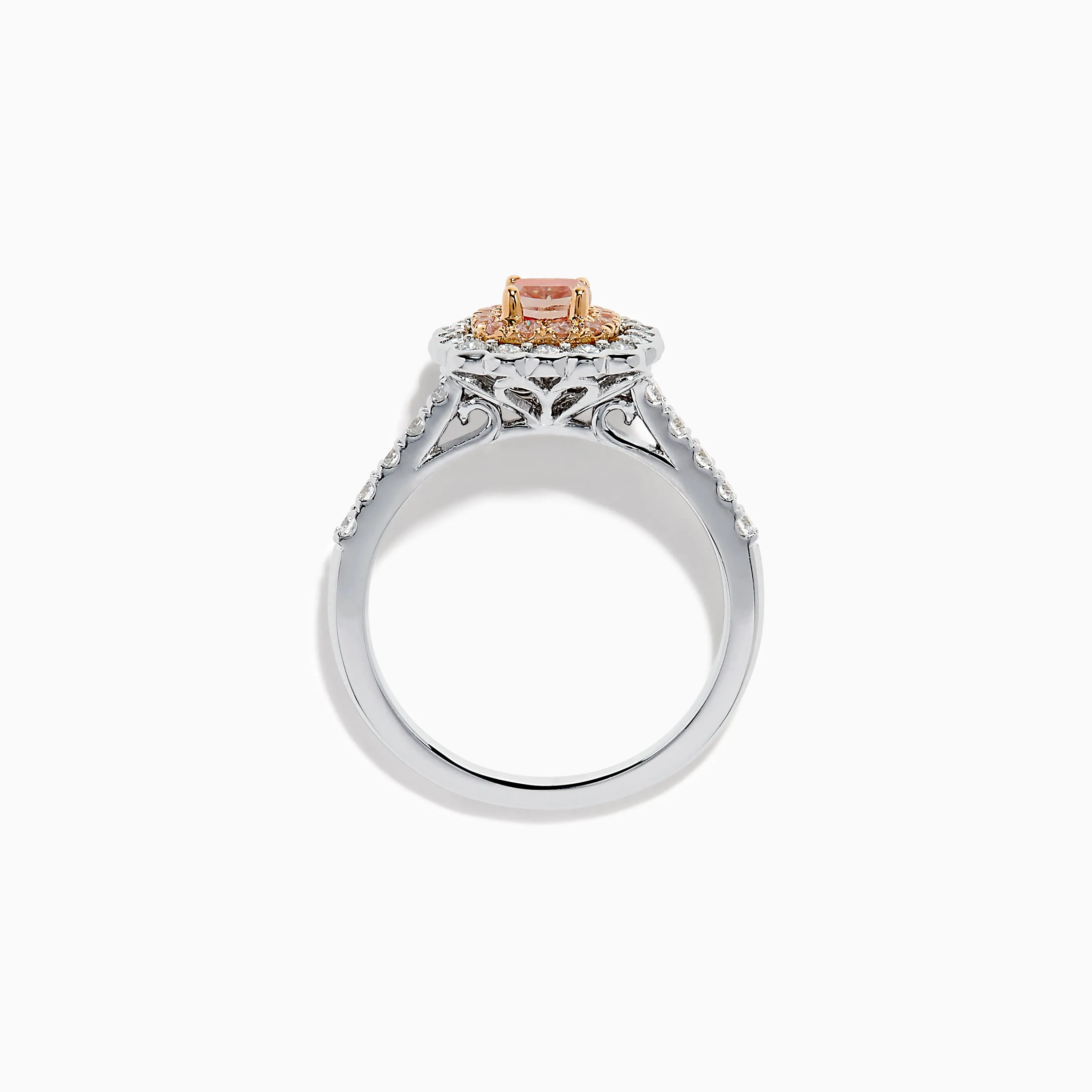 18K White Gold Double Cushion Halo Pink Diamond Ring sold by Effy product image thumbnail 3