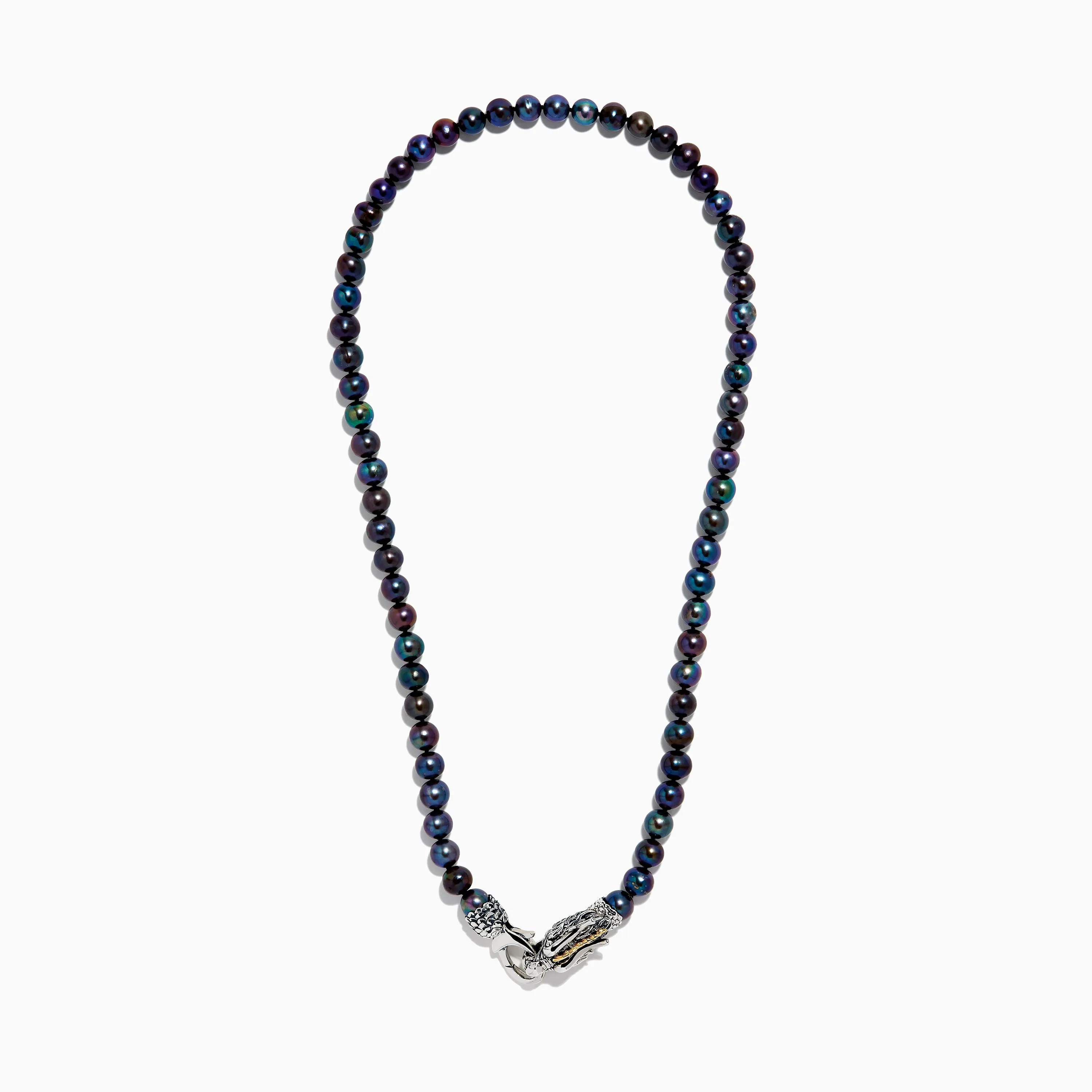 925 Sterling Silver & 18K Gold Gray Freshwater Pearl Necklace with Dragon Clasp sold by Effy product image thumbnail 3